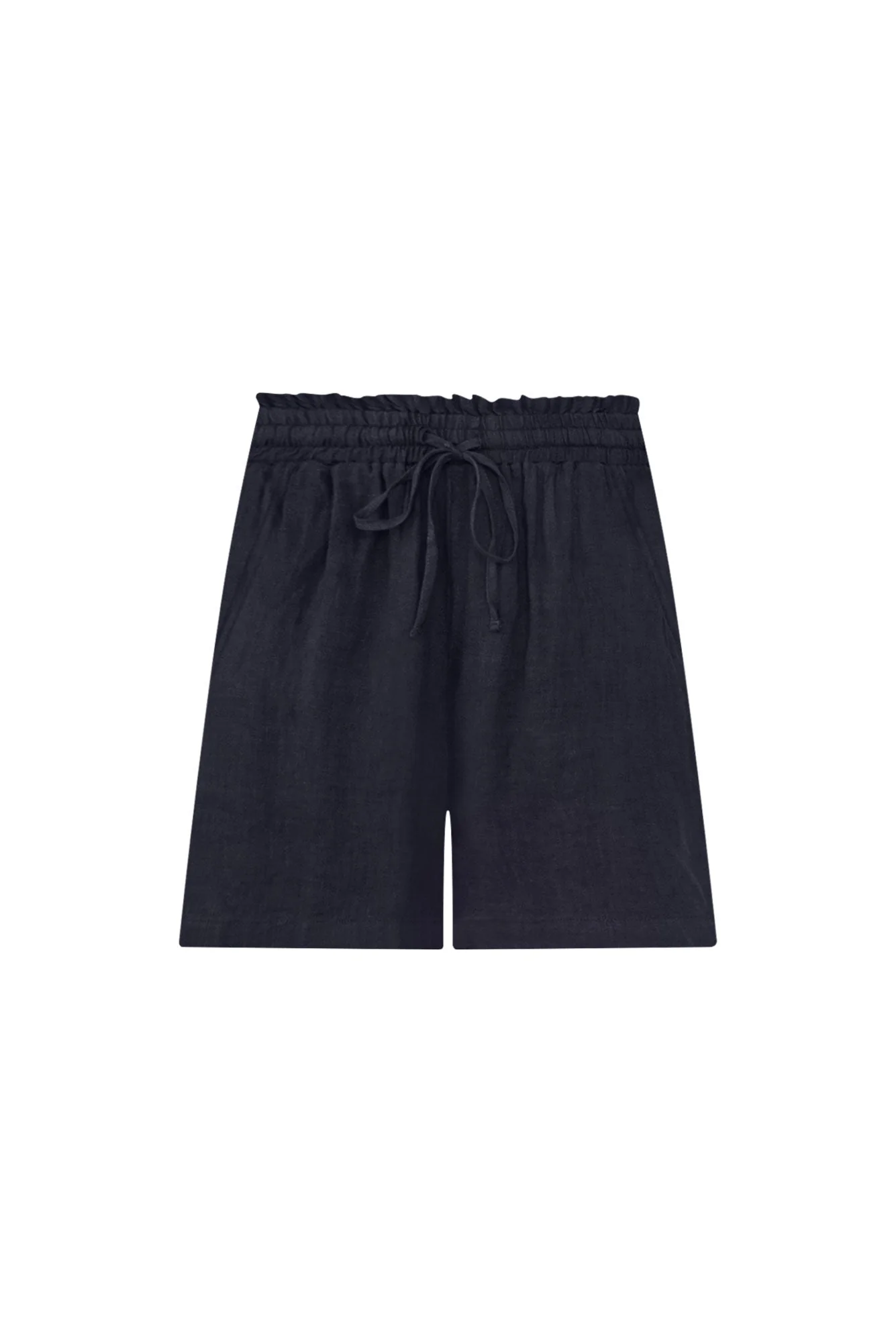 Astoria Navy Linen Drawstring Shorts