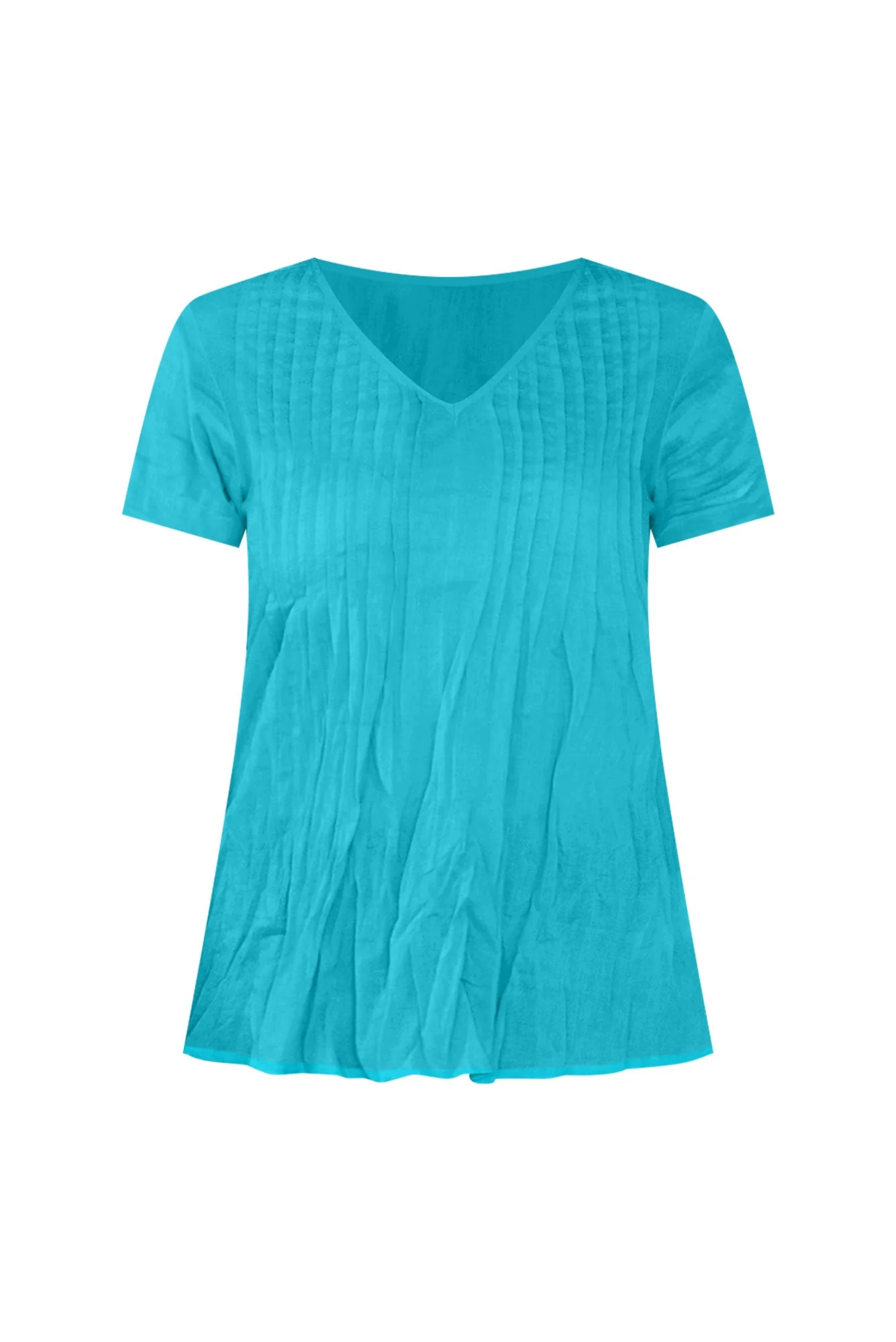 Fia Sky Blue Crinkle Cotton Top