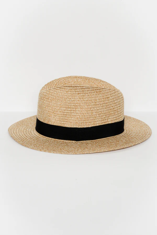 Natural Wide Brim Travel Fedora