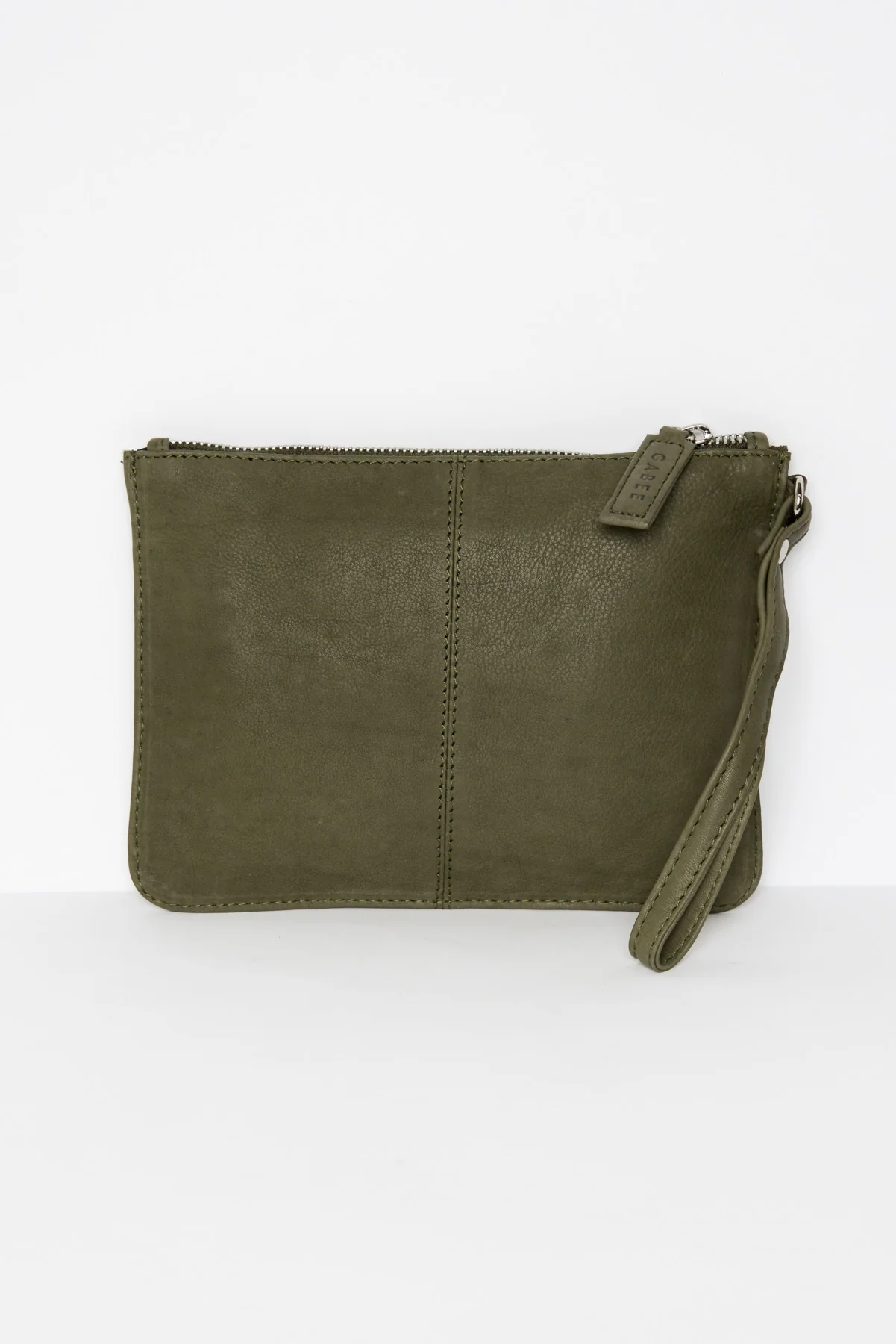 Queens Olive Leather Clutch