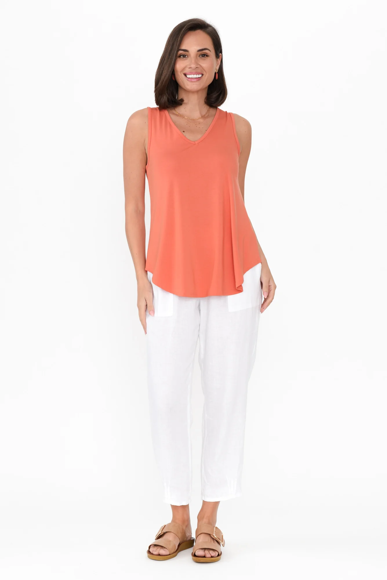 Rihanna Coral Bamboo Tank