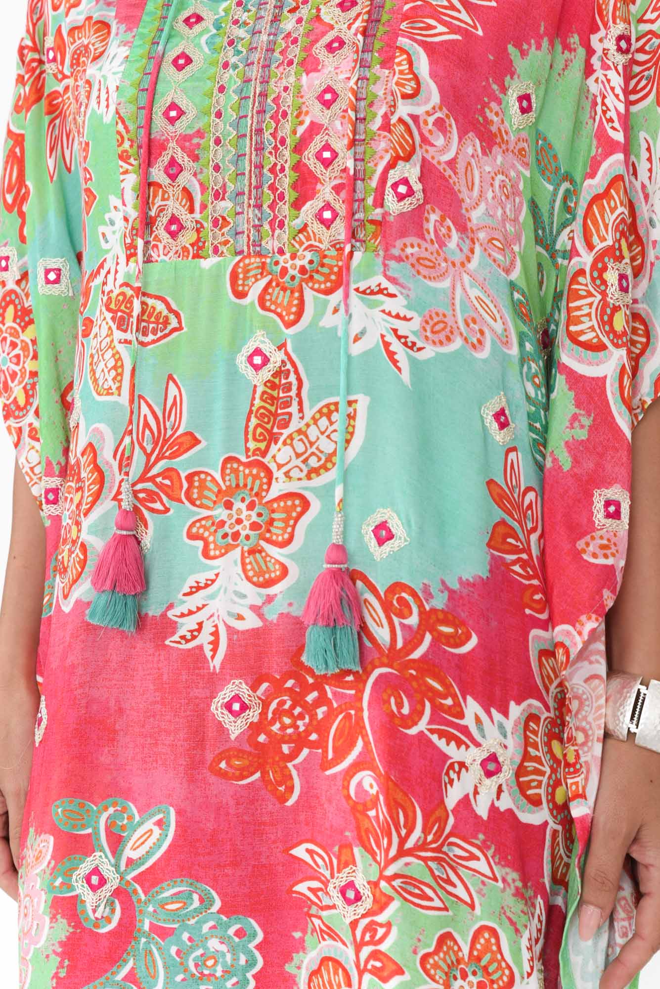 Sheniz Pink Floral Kaftan