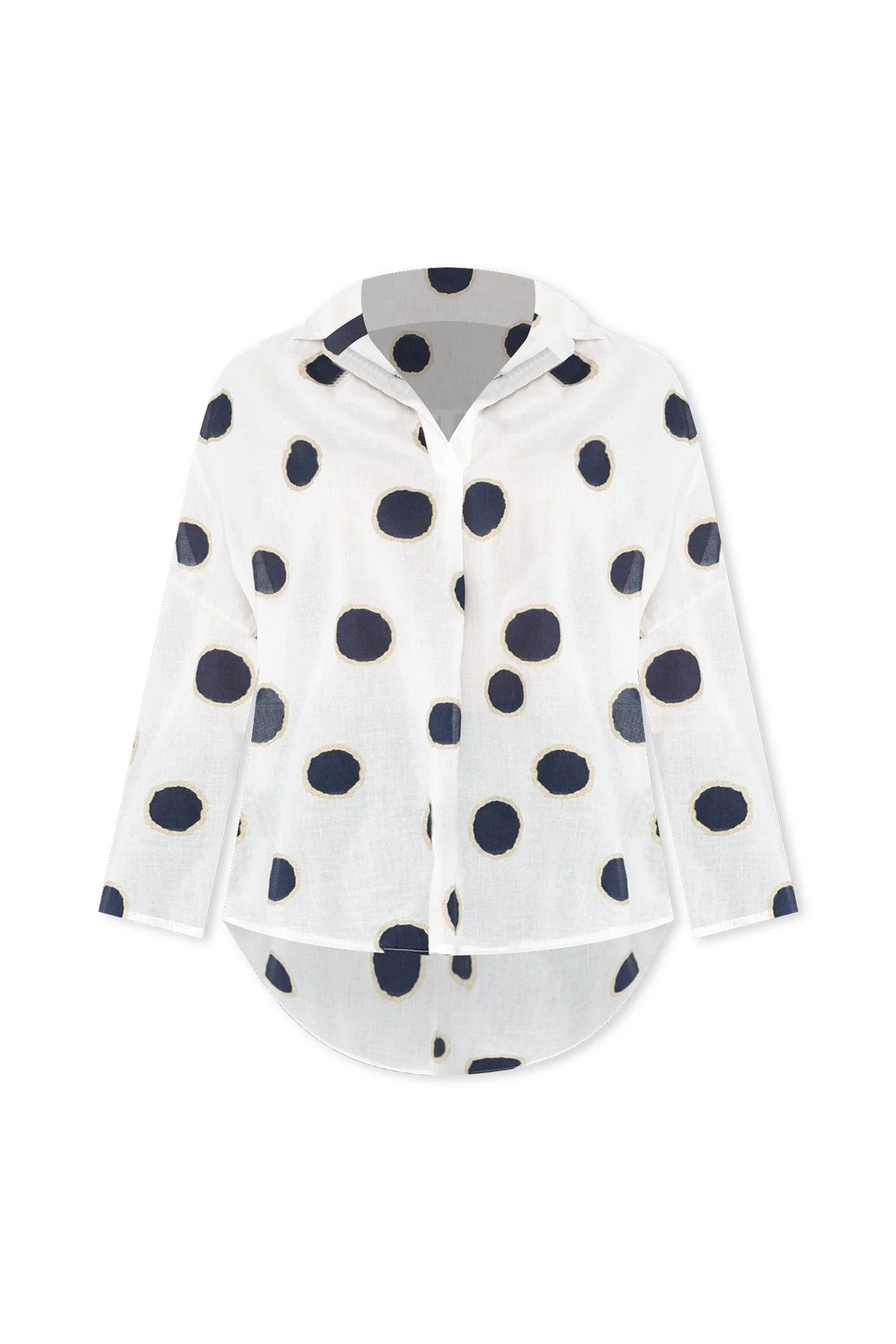 Garcia White Spot Cotton Top