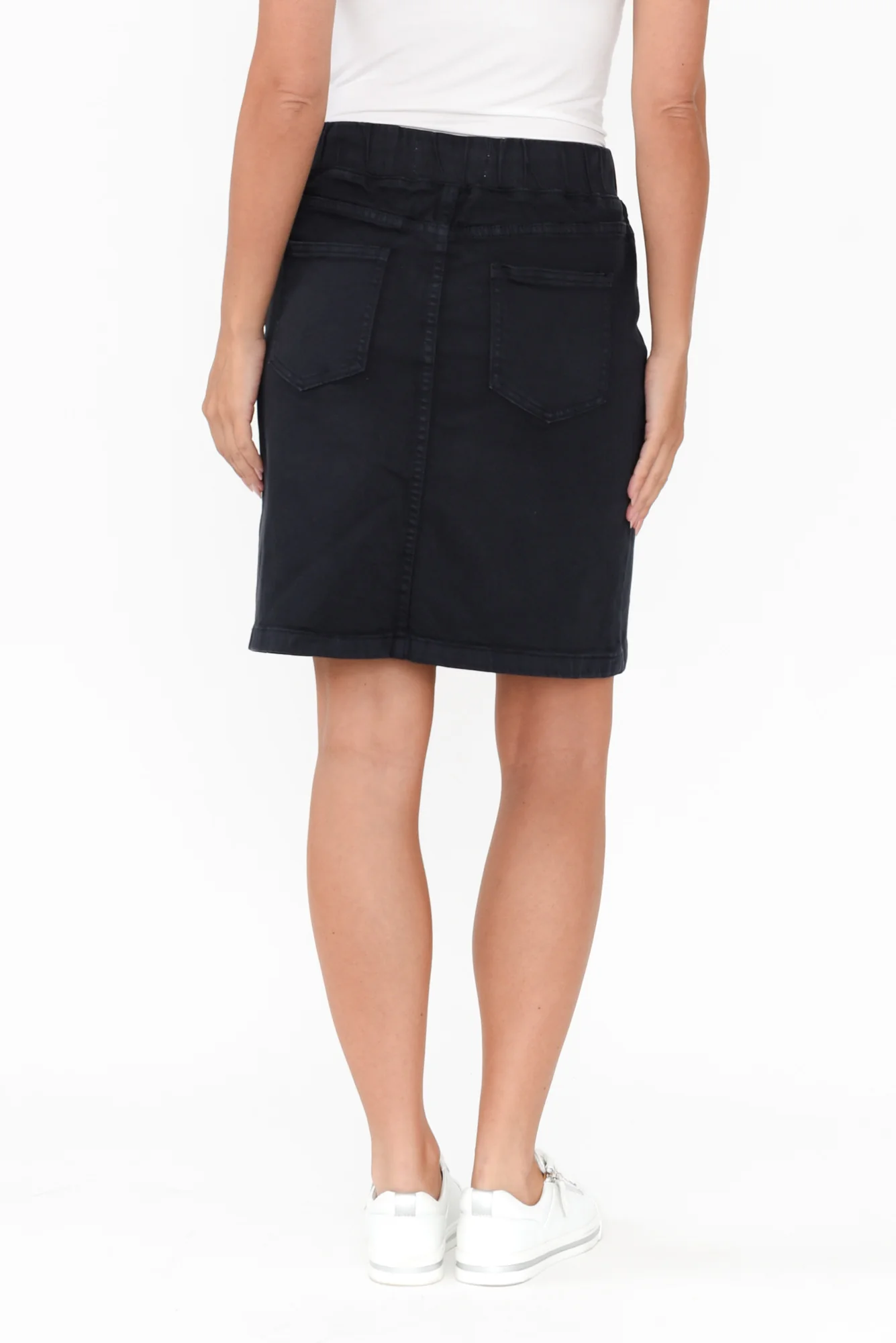 Rio Navy Denim Drawstring Skirt