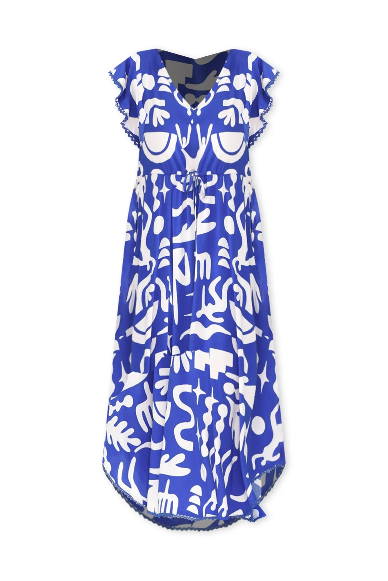 Libby Blue Geo Midi Dress