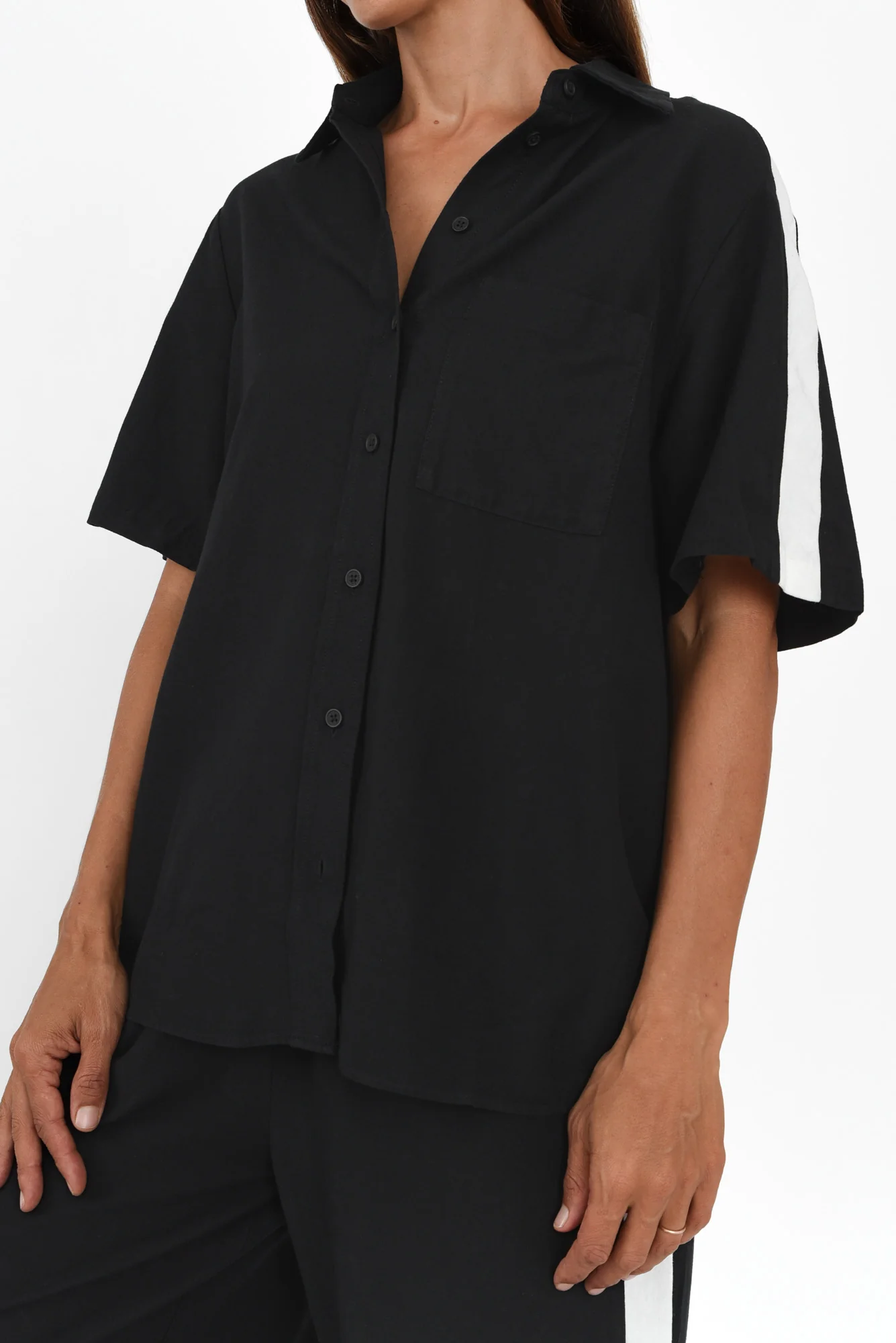 Francis Black Stripe Pocket Shirt