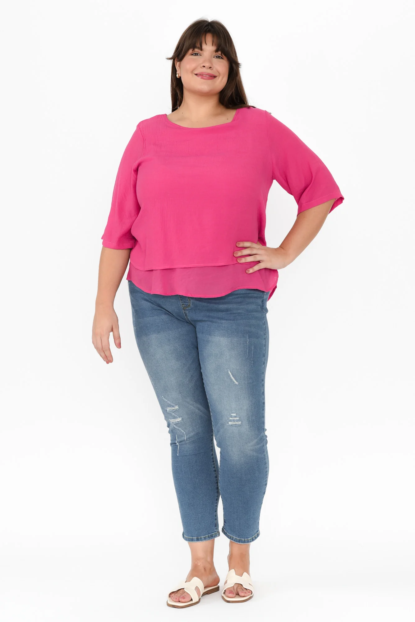 Liora Fuchsia Layered Top