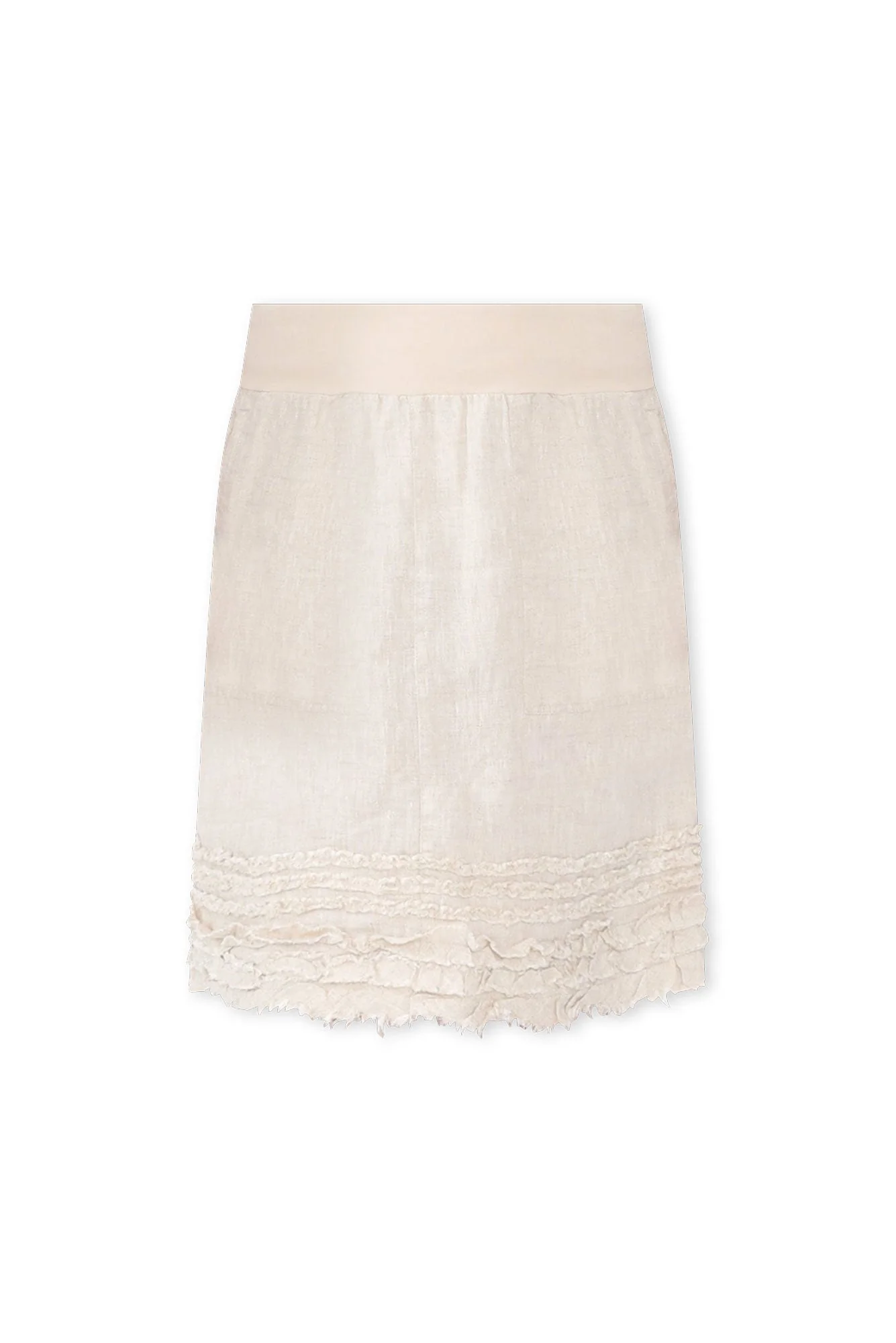 Phillipa Natural Ruffle Hem Skirt