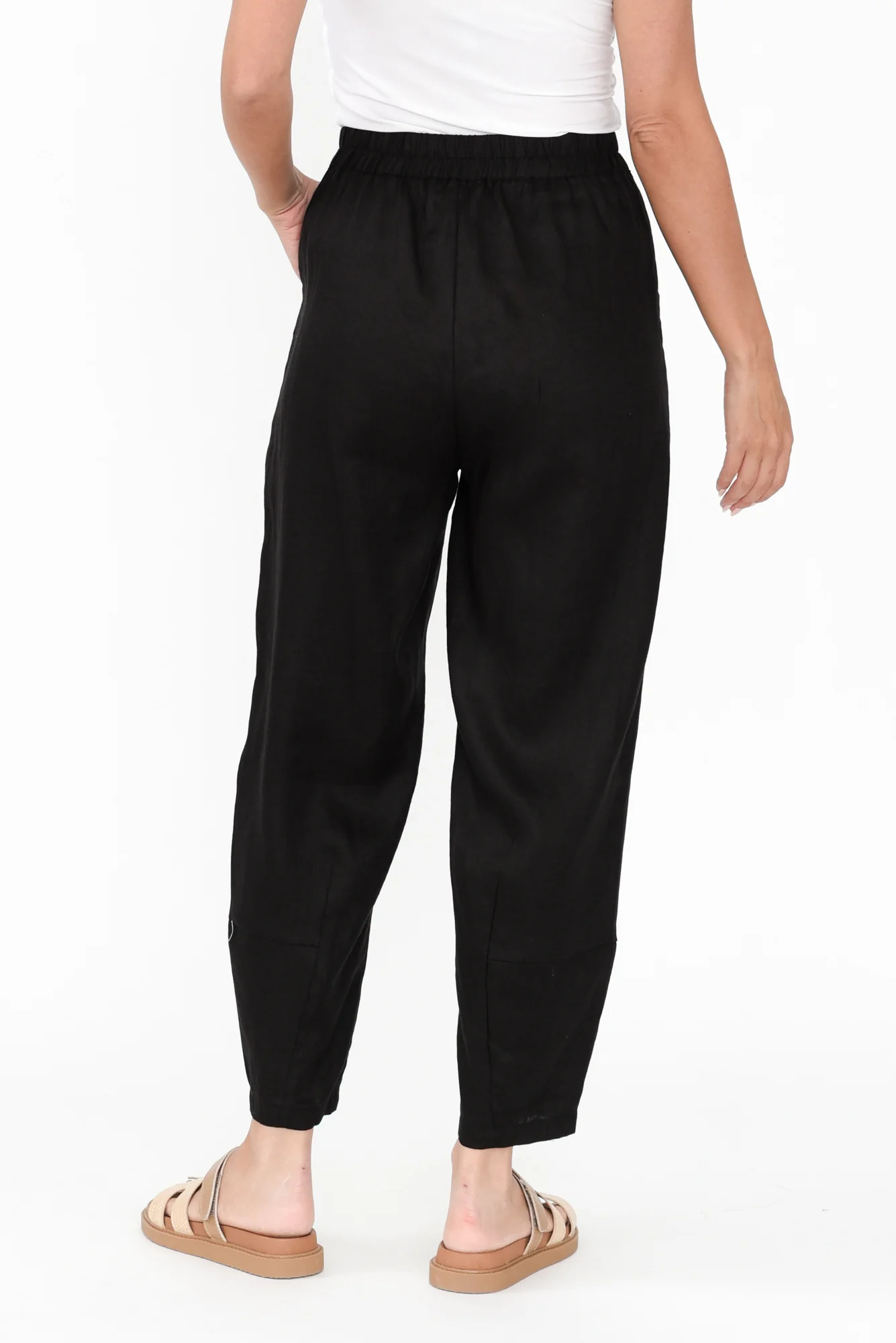 Botev Black Linen Relaxed Pants