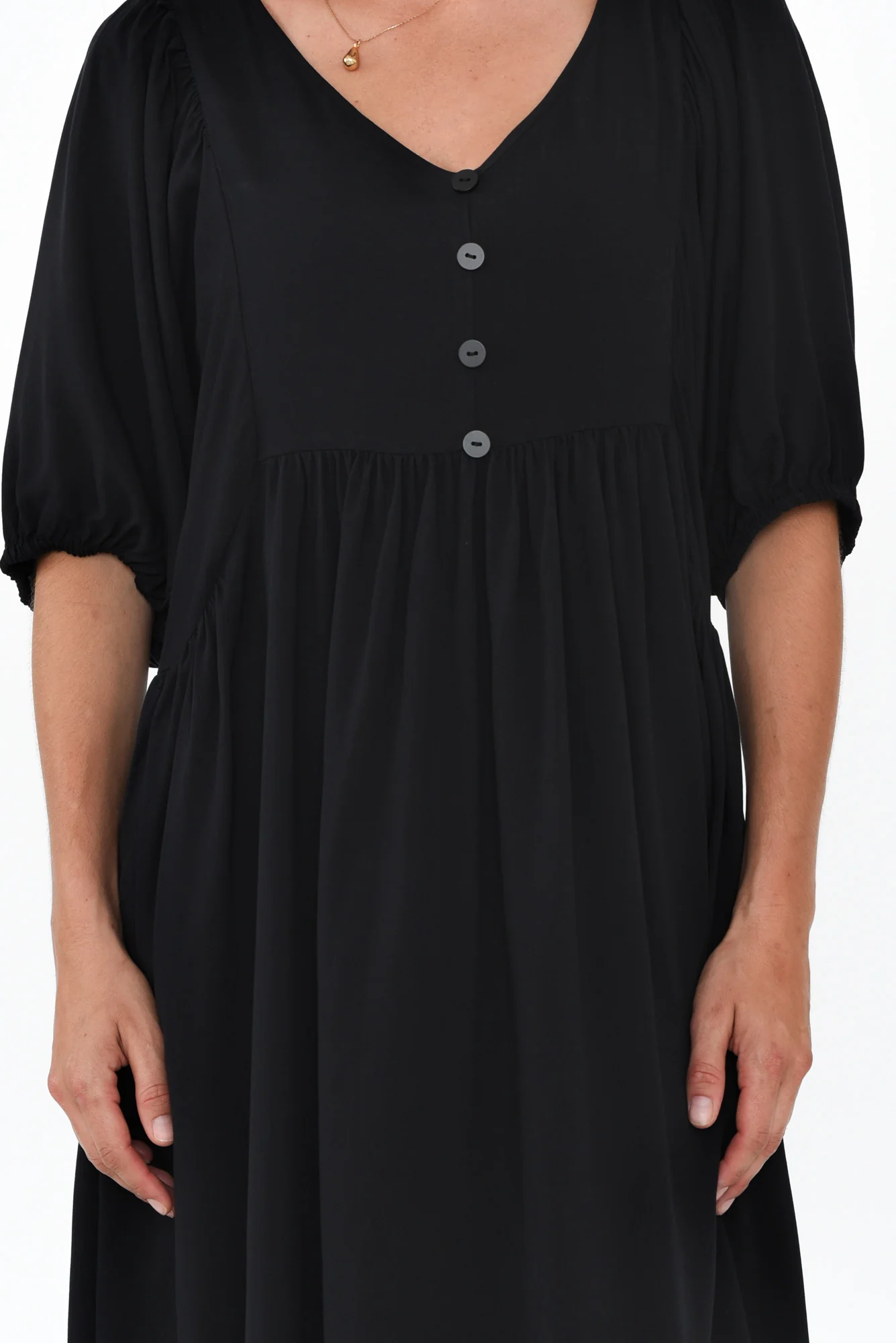 Pansy Black Pocket Dress