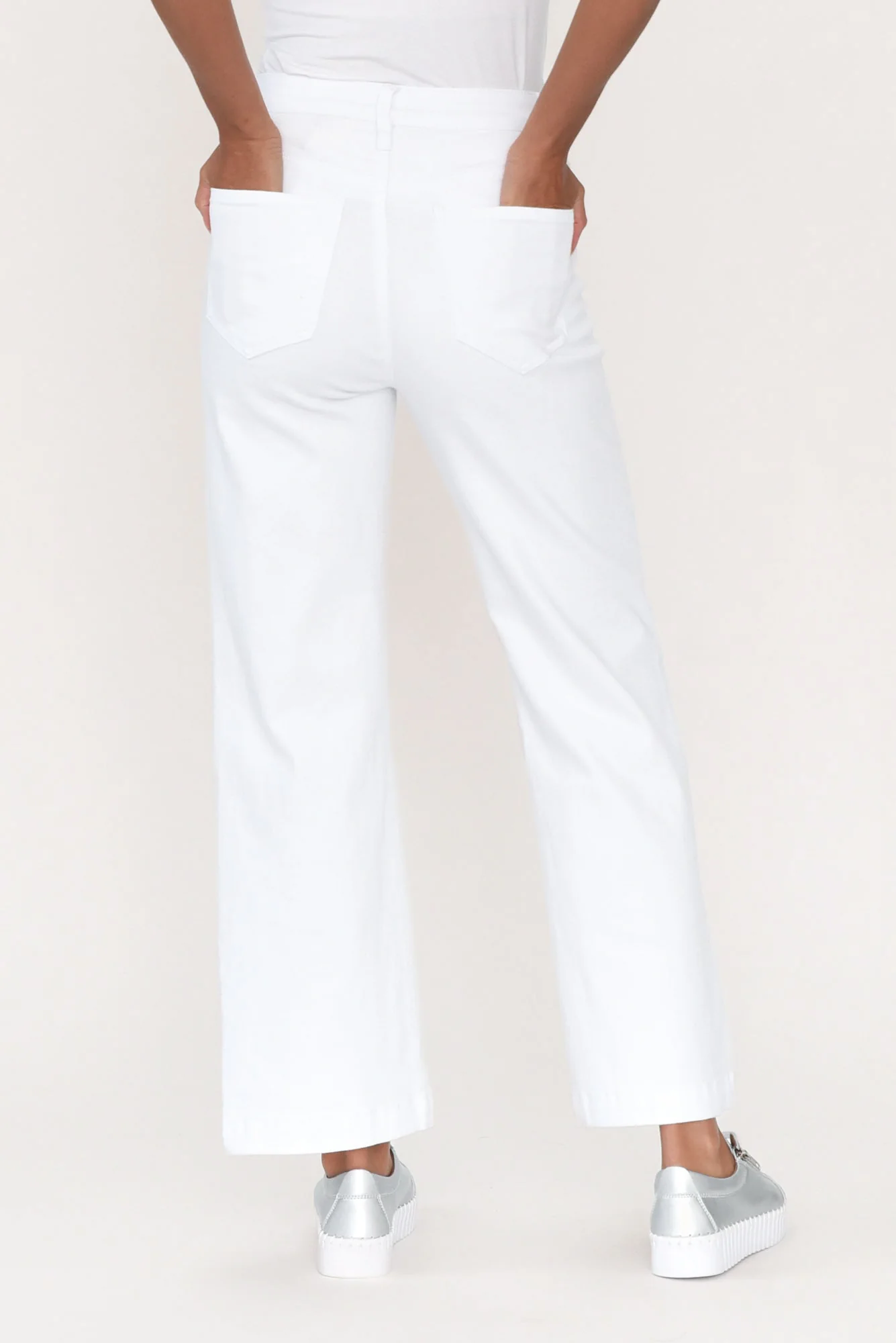 Retro White Wide Leg Jeans