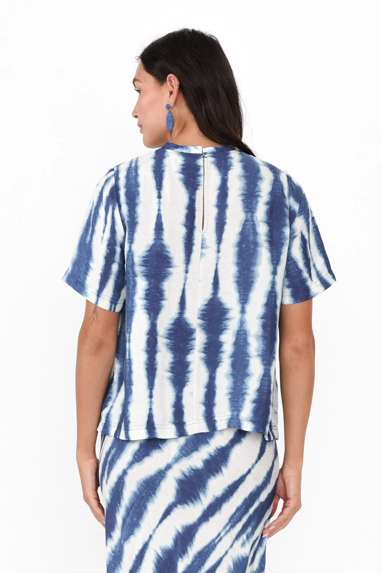 Arden Blue Tie Dye Cupro Top