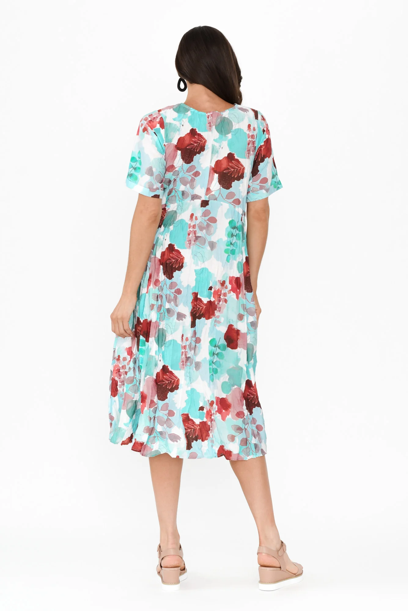 Soraya Blue Floral Linen Blend Dress