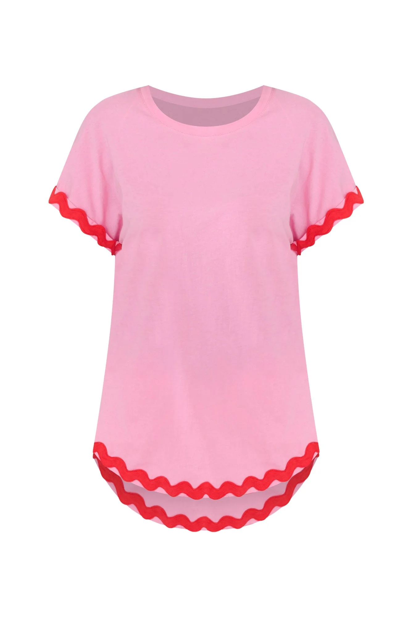 Sunny Pink Ric Rac Cotton Tee
