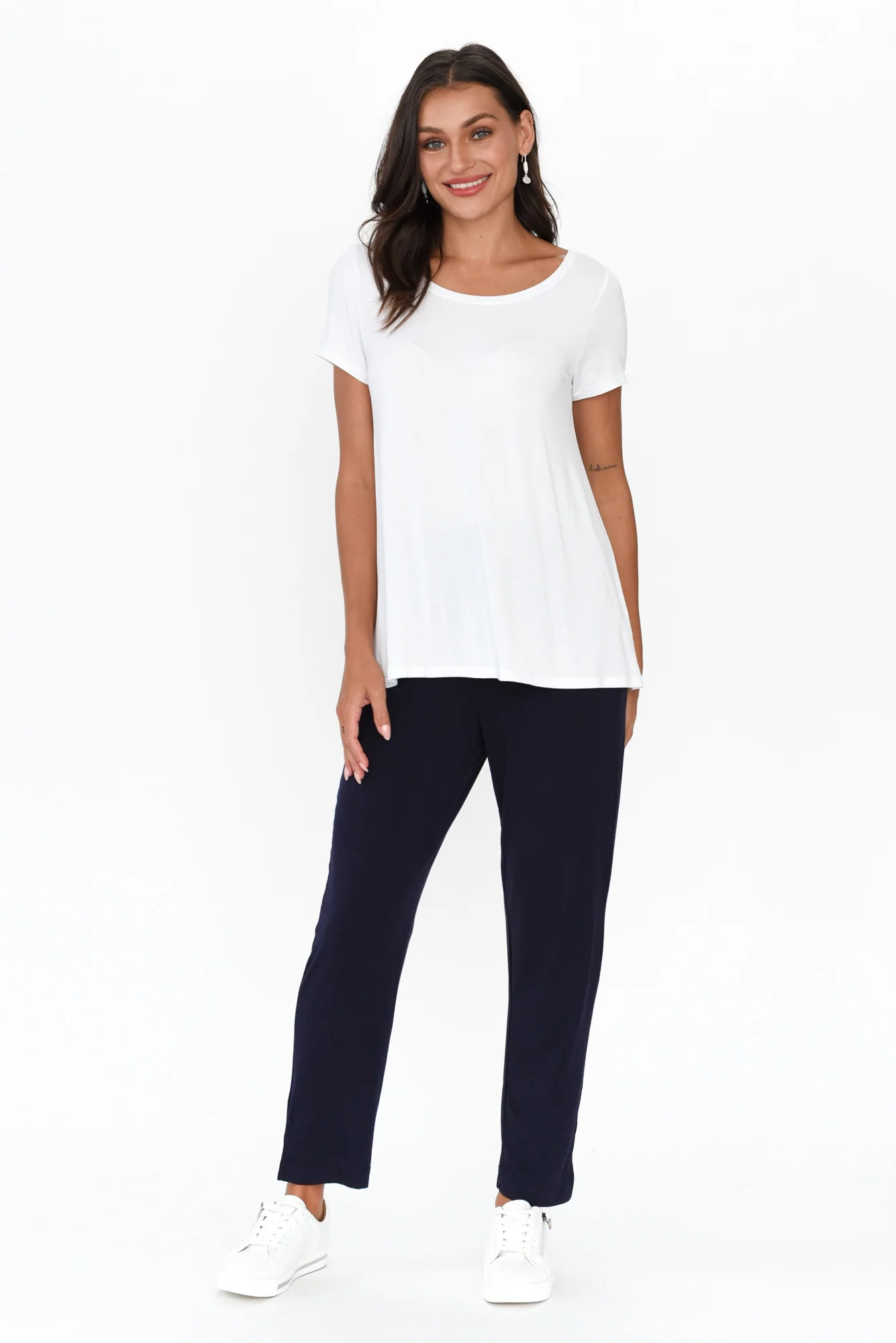 White Micro Modal Swing Tee