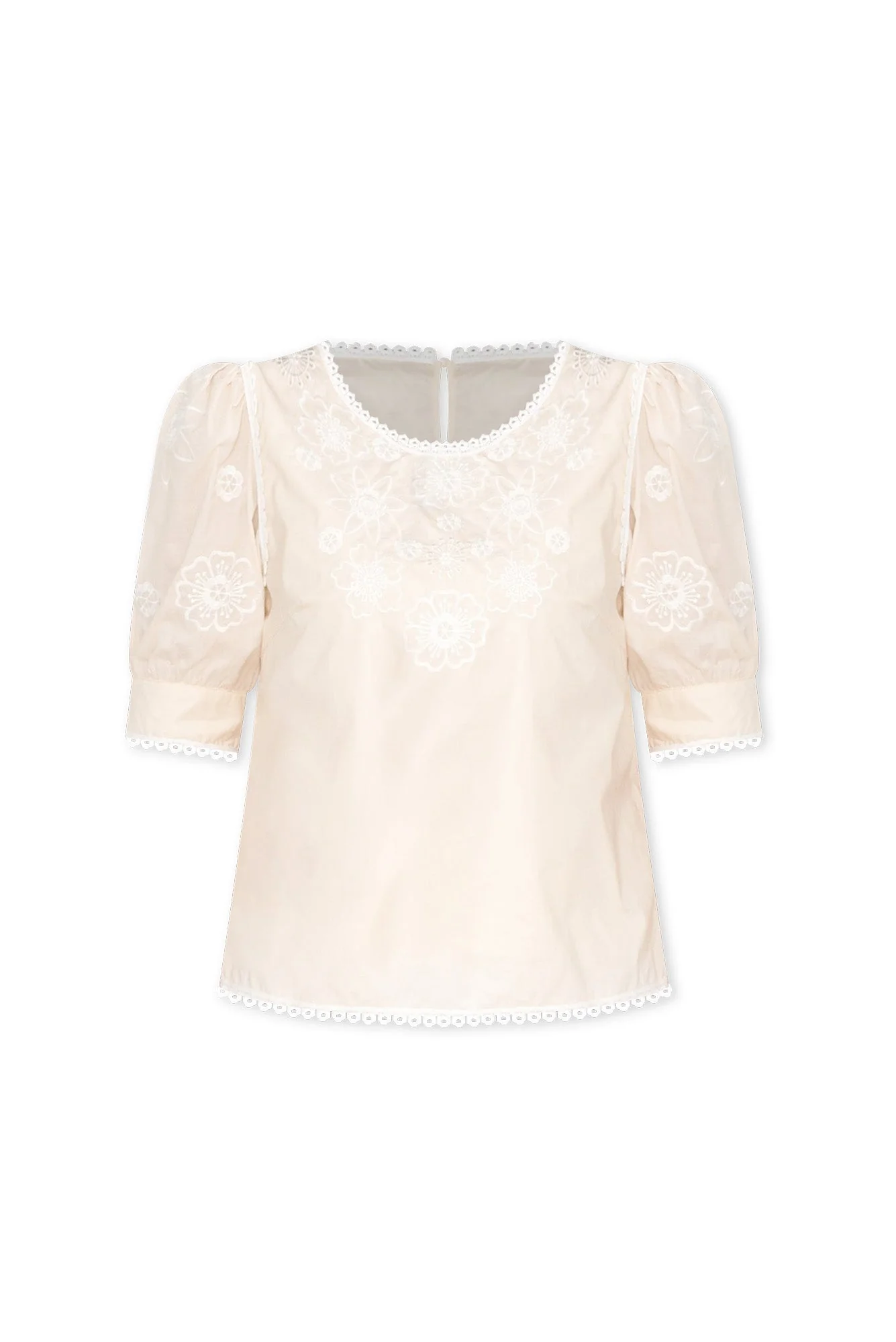 Wilder Cream Cotton Embroidered Top