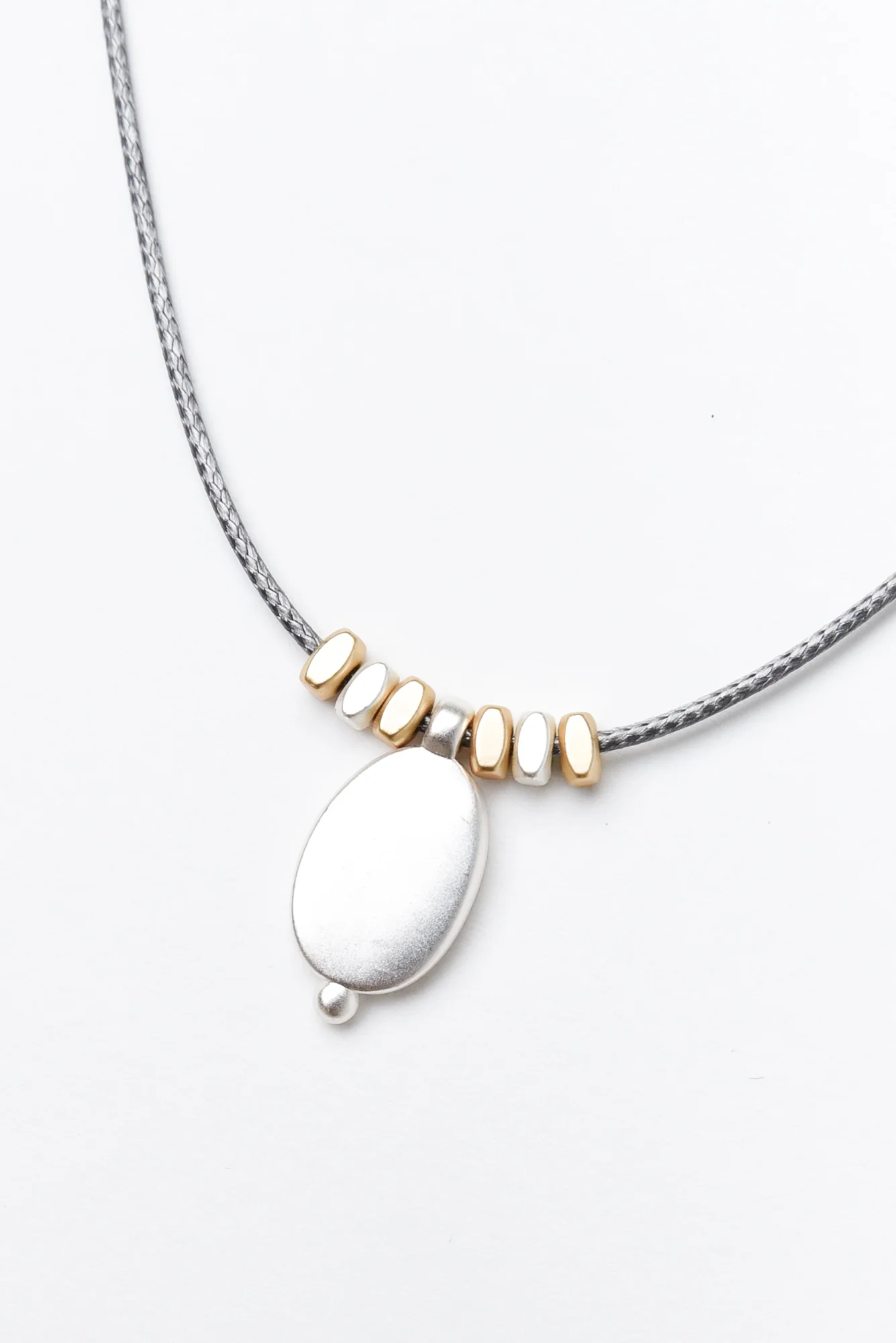 Allura Silver Oval Pendant Necklace