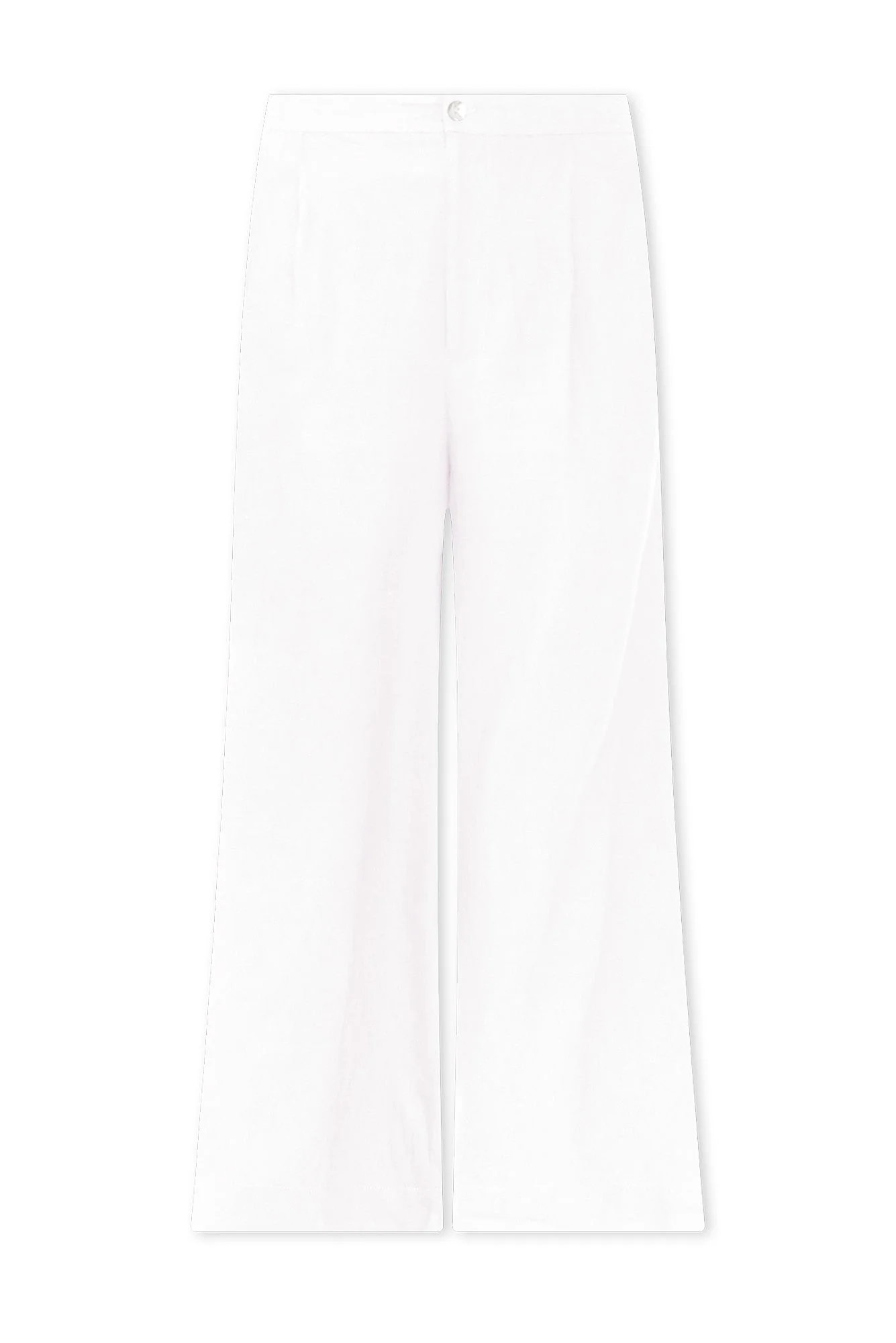 Aspen White Linen Blend Wide Leg Pants