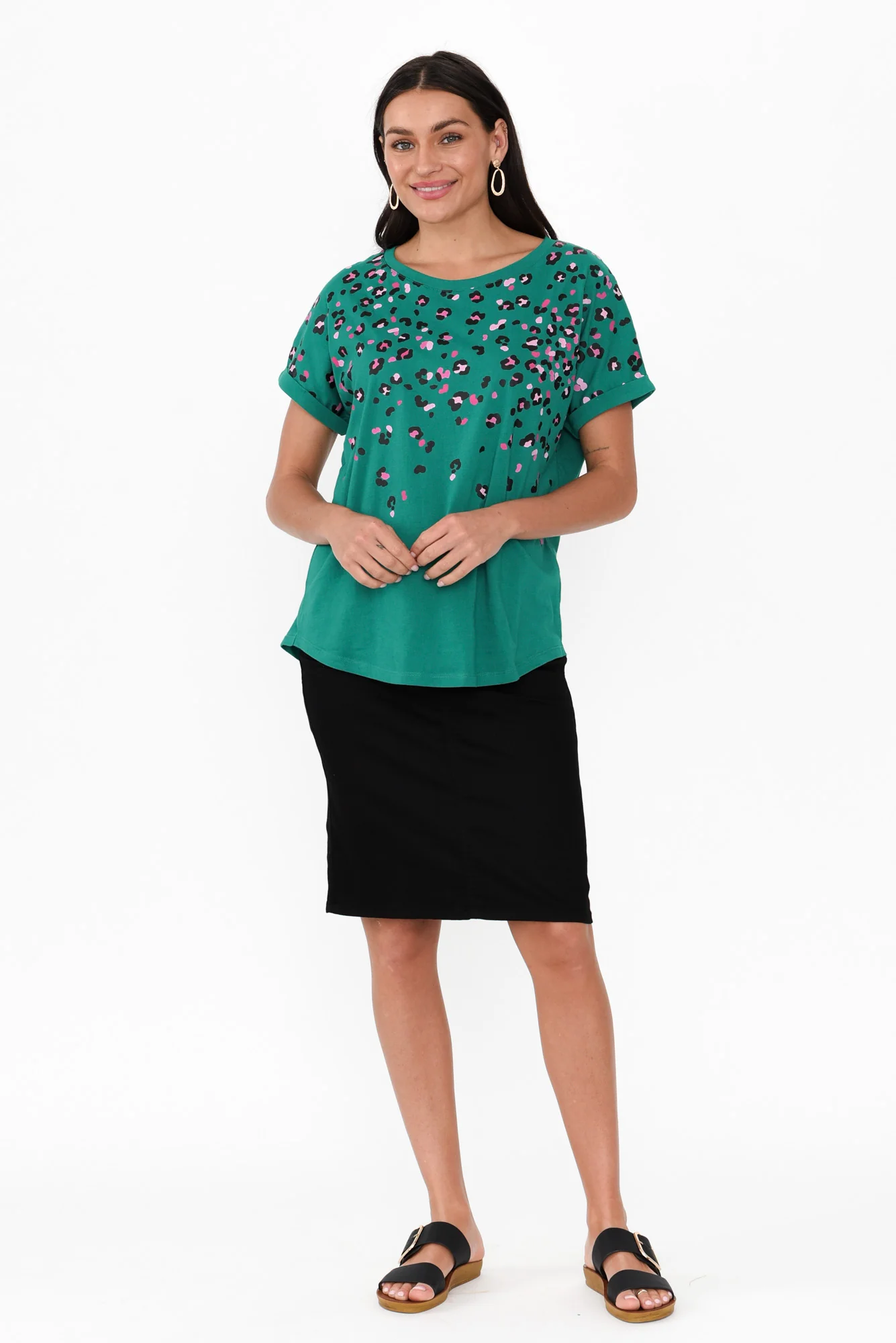 Hailey Green Animal Cotton Tee