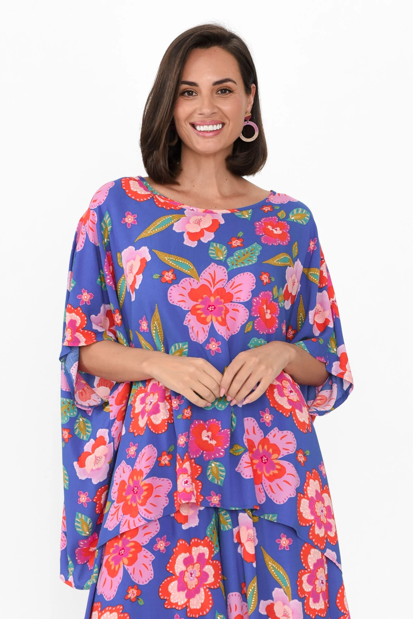 Naari Blue Garden Drape Top