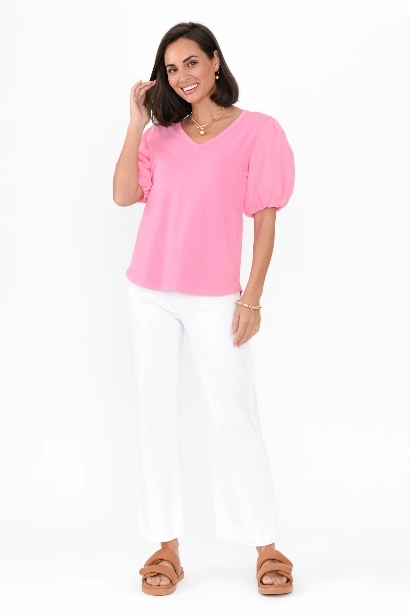 Joy Pink Cotton Blend Tee