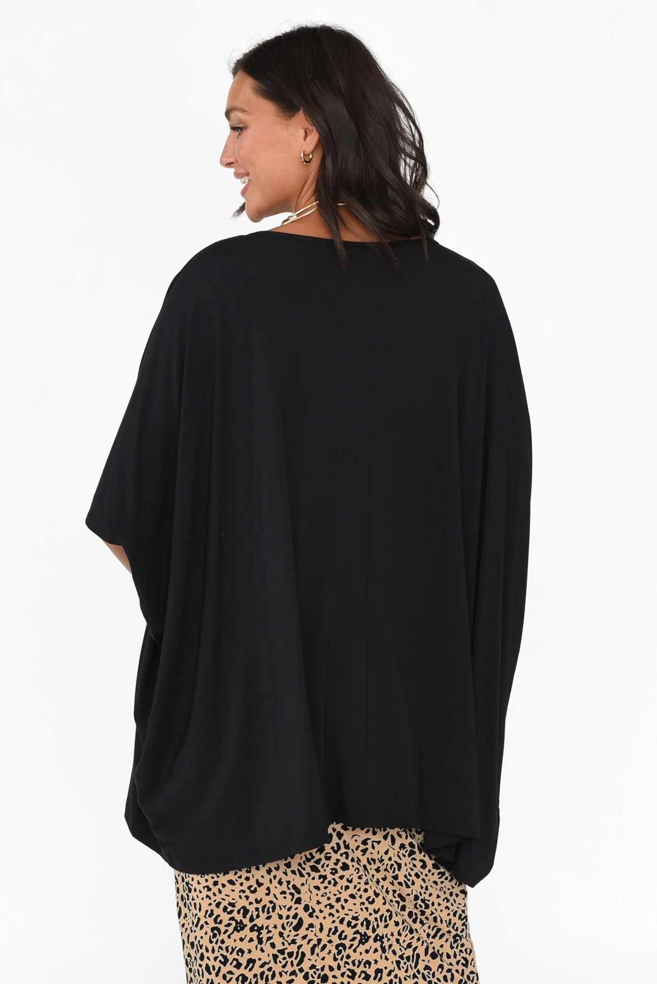 Sorronda Black Bamboo Batwing Top
