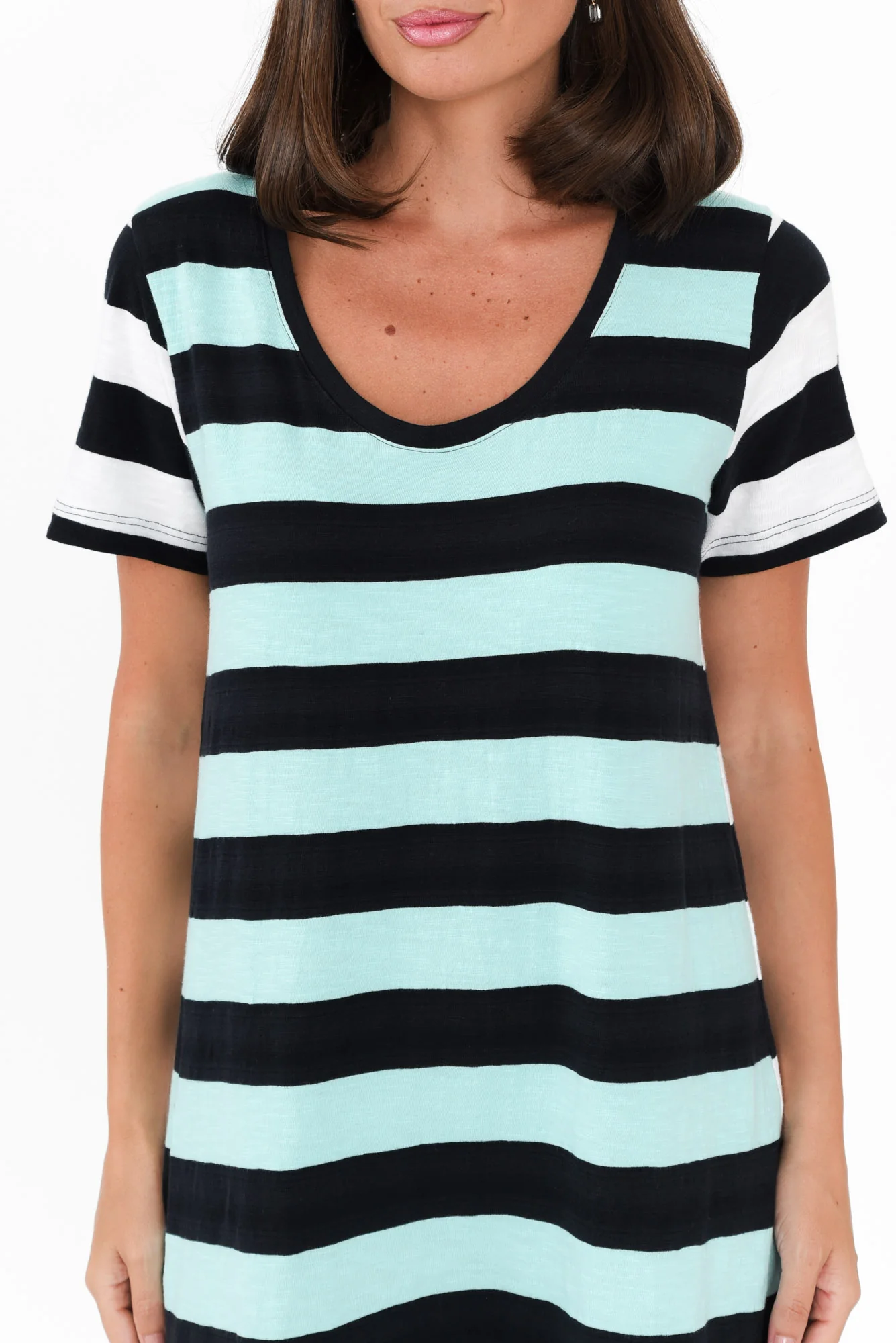 Mercury Blue Stripe Cotton Dress
