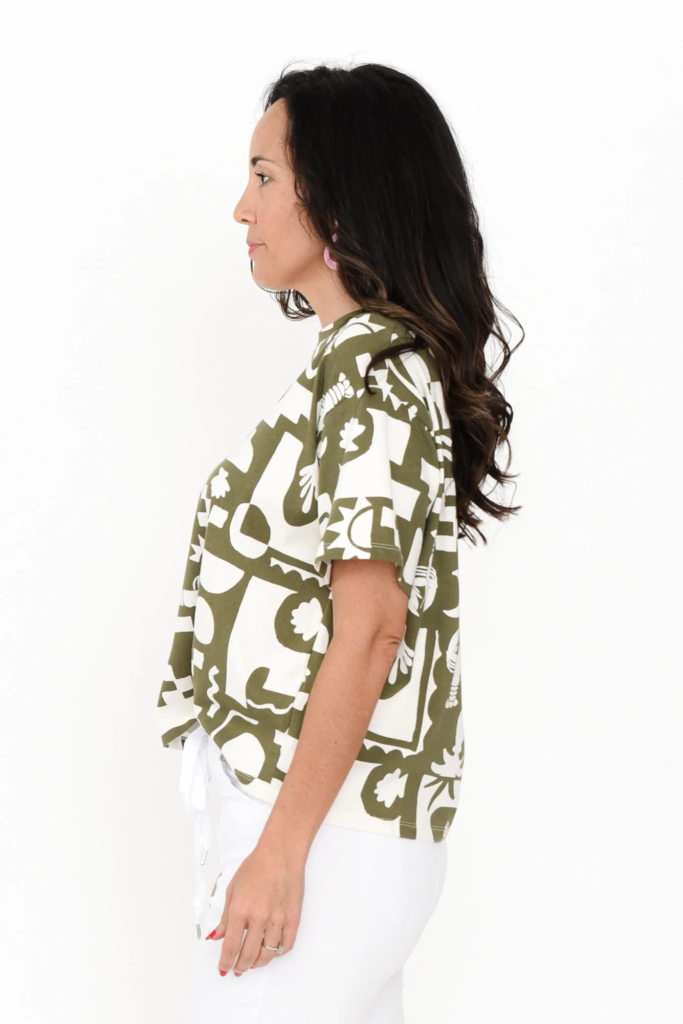 Postcard Khaki Coastal Cotton Top