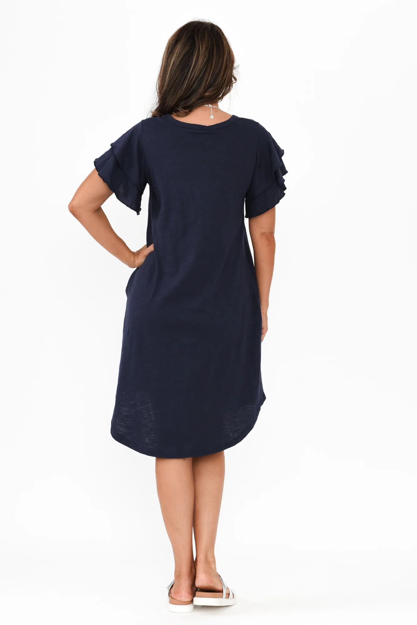 Sydney Navy Cotton Tee Dress