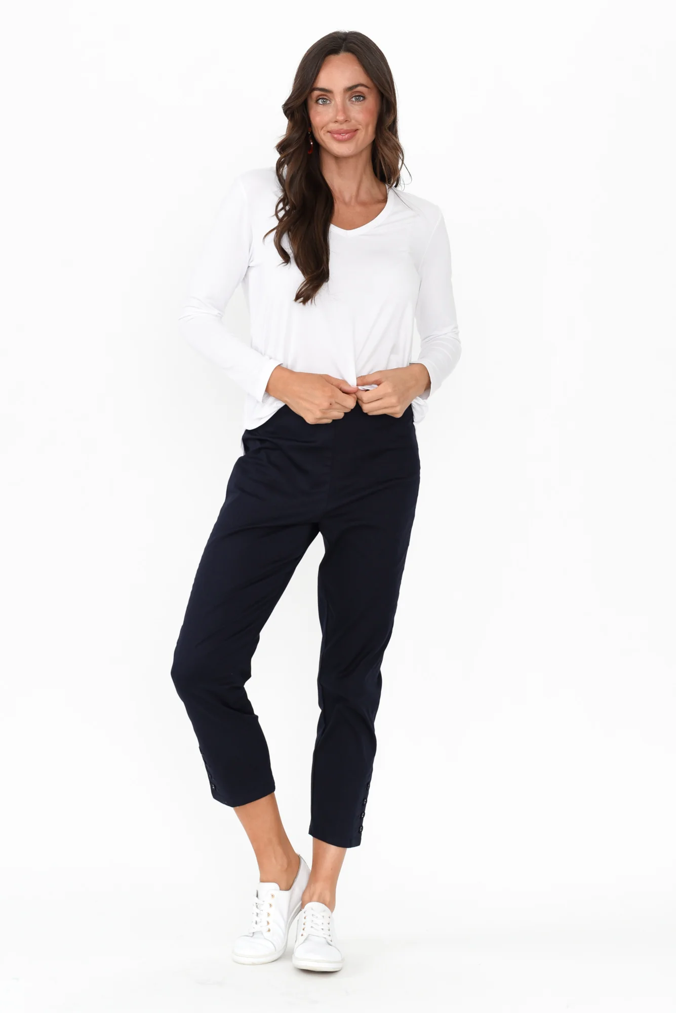 Meyer Navy Cotton Blend Pants