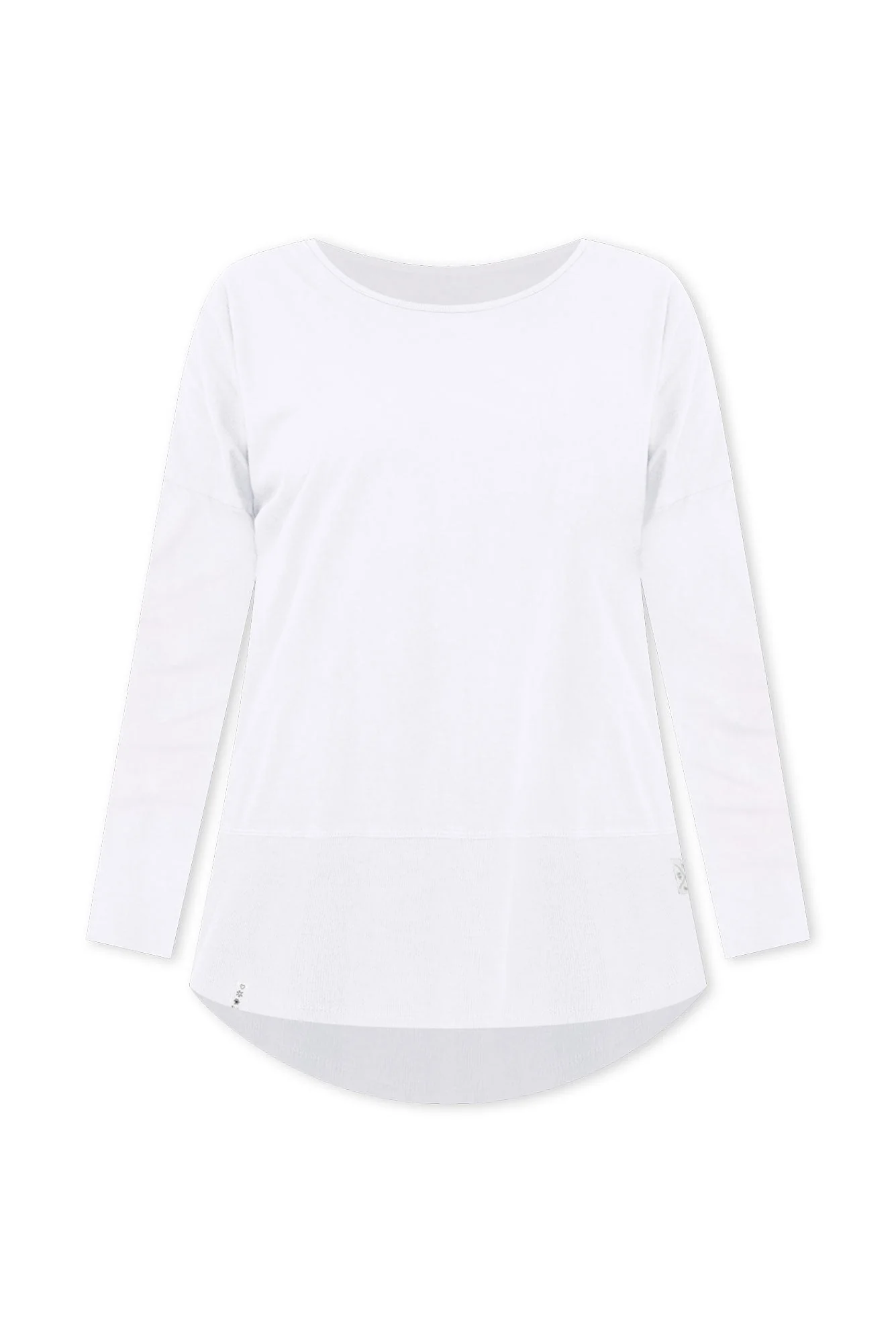 Fundamental White Cotton Rib Sleeved Top