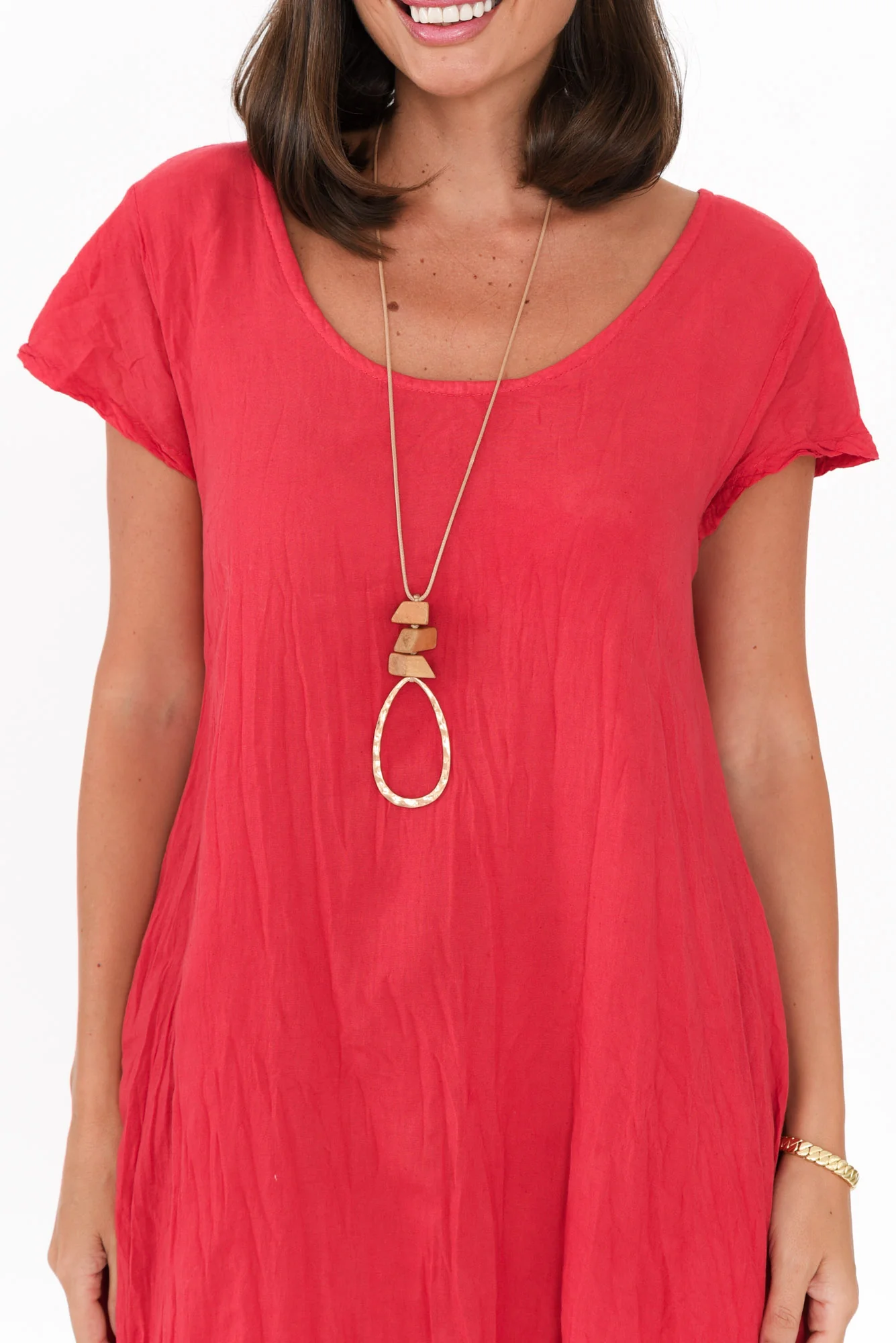 Lauren Berry Crinkle Cotton Dress