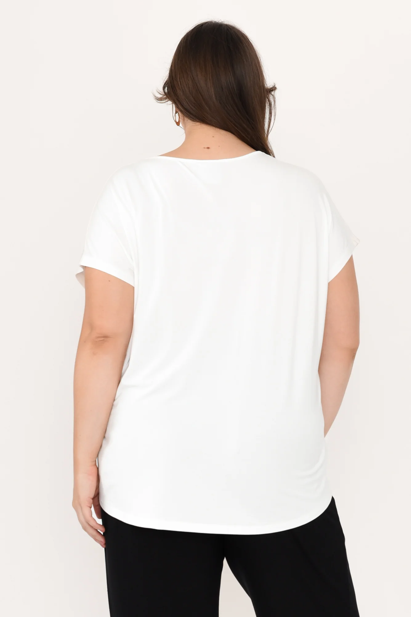 Jenner White V Neck Tee