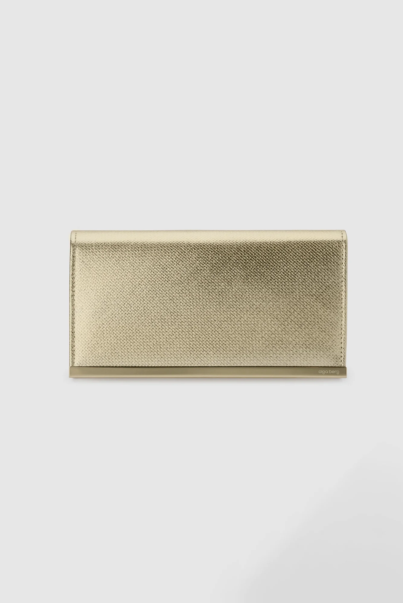 Maddie Gold Embossed Foldover Clutch