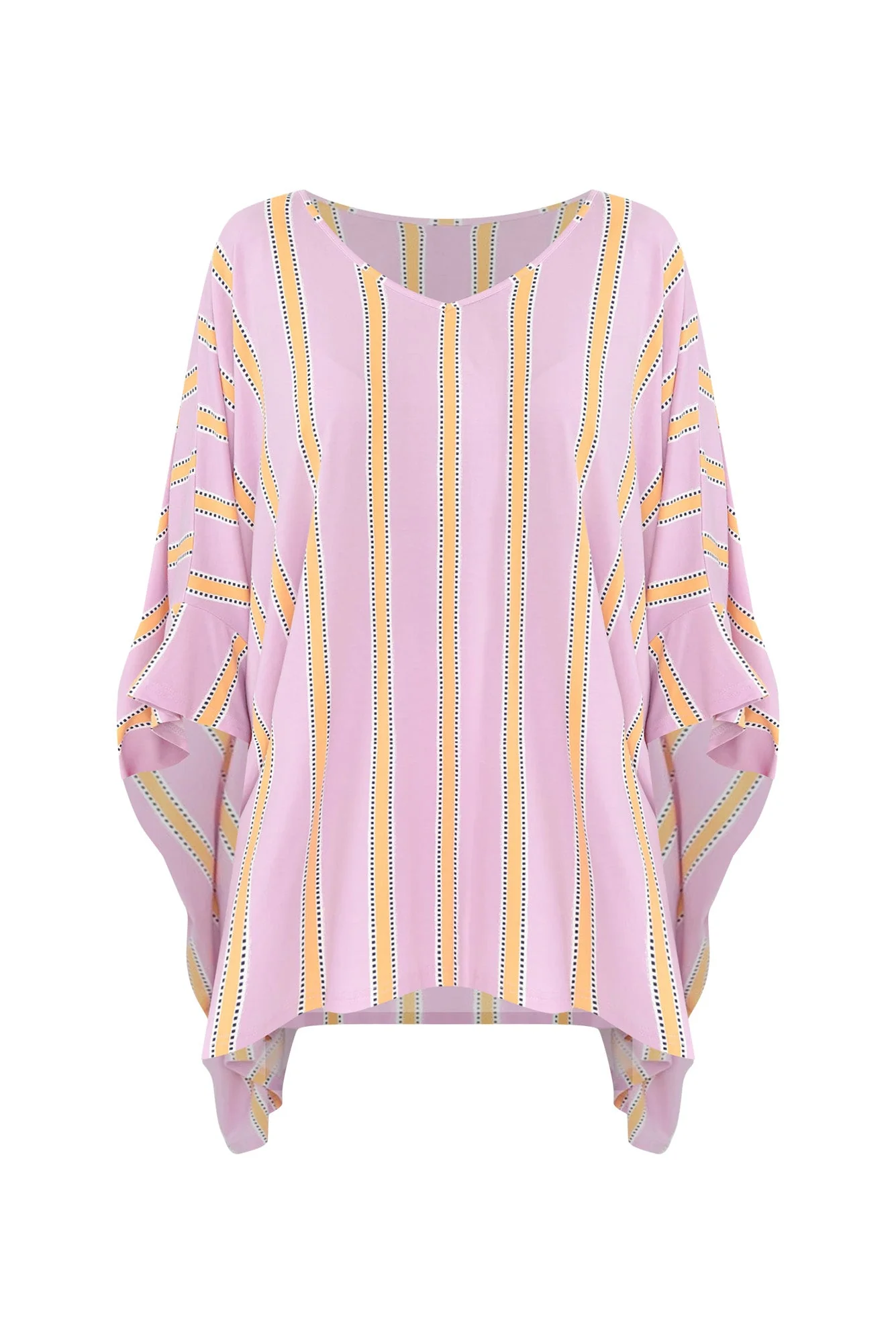 Pink Stripe Oversized Bamboo Drape Top