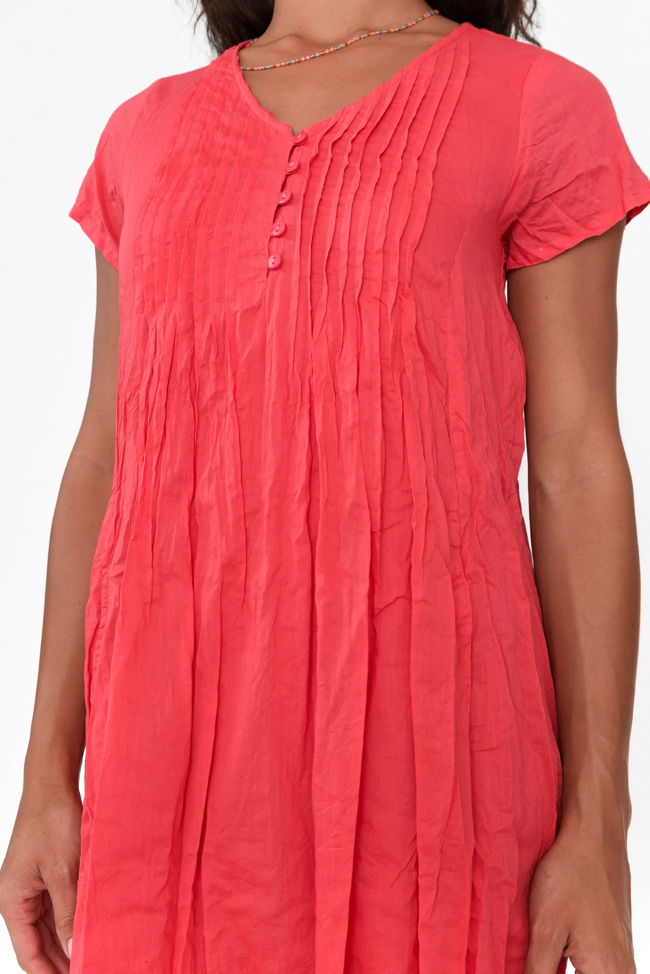 Sabina Cherry Crinkle Cotton Dress