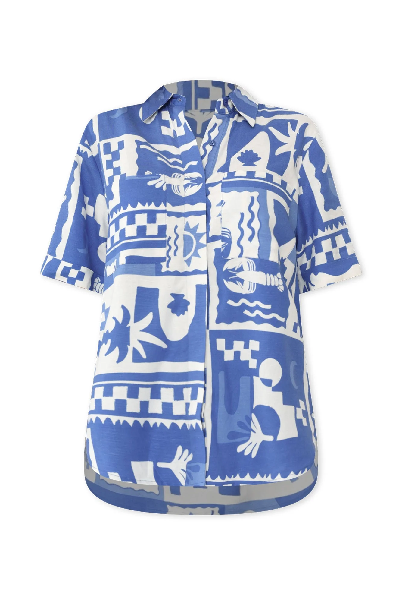 Holiday Blue Seaside Linen Blend Shirt