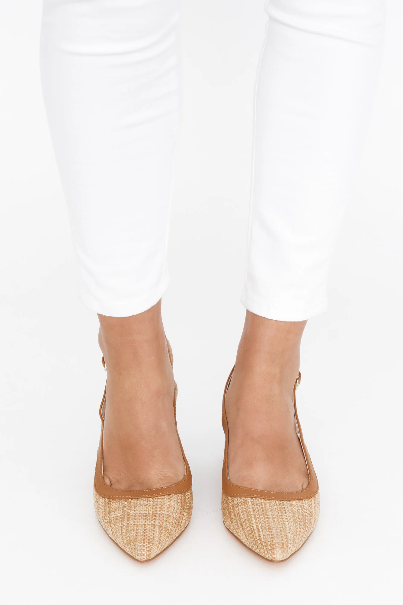 Patricia Tan Contrast Leather Slingback Heel