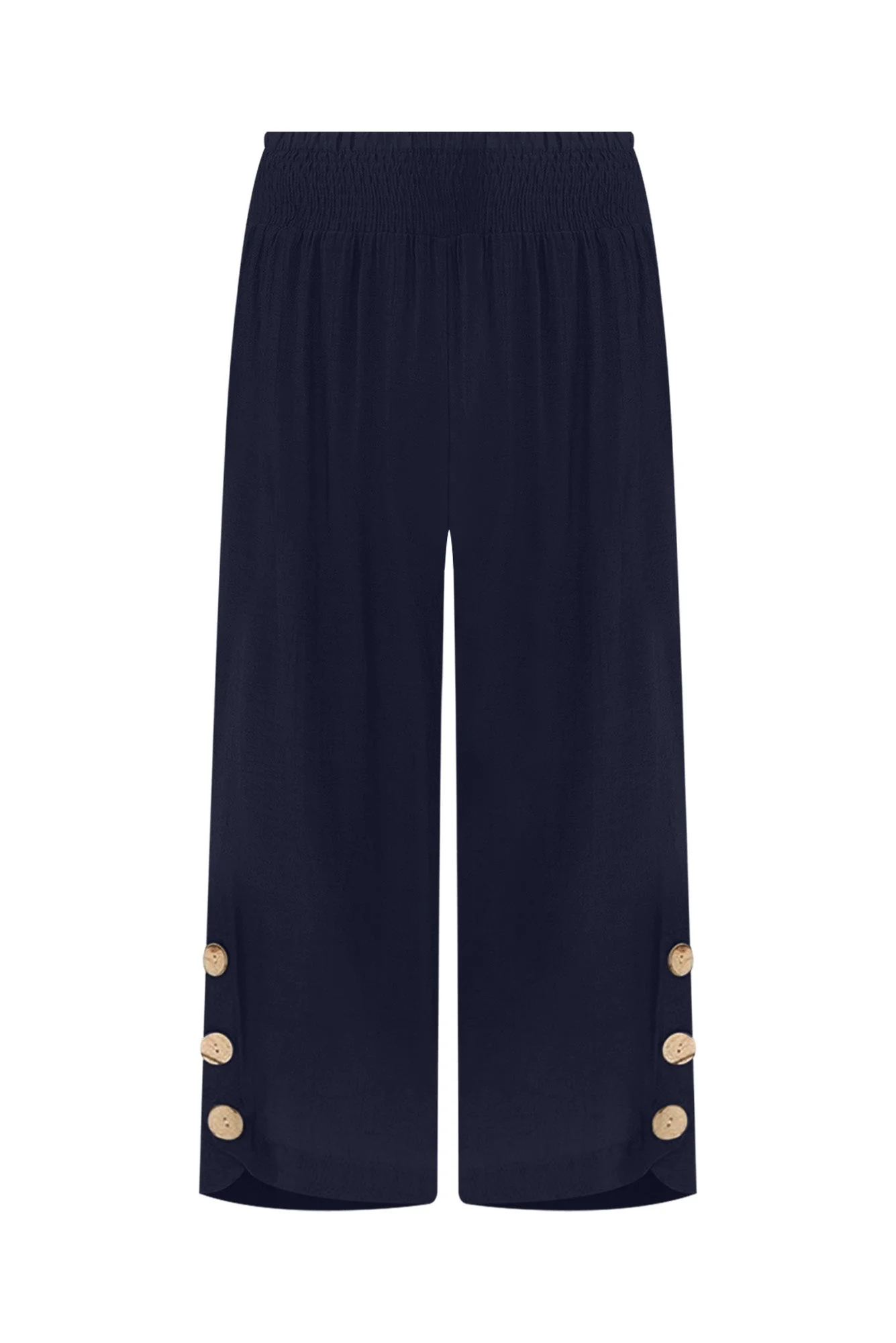Lettie Navy Button Pants
