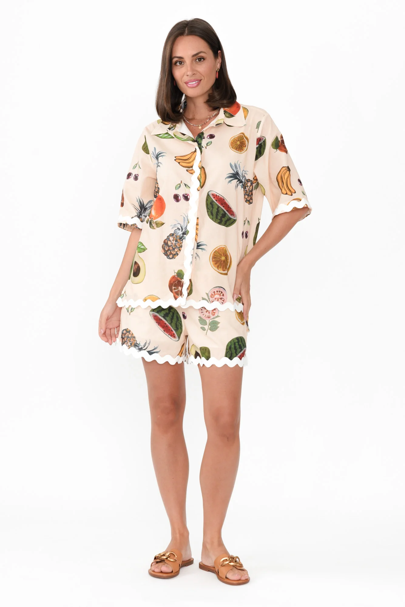 Henrik Blush Fruity Linen Cotton Shorts