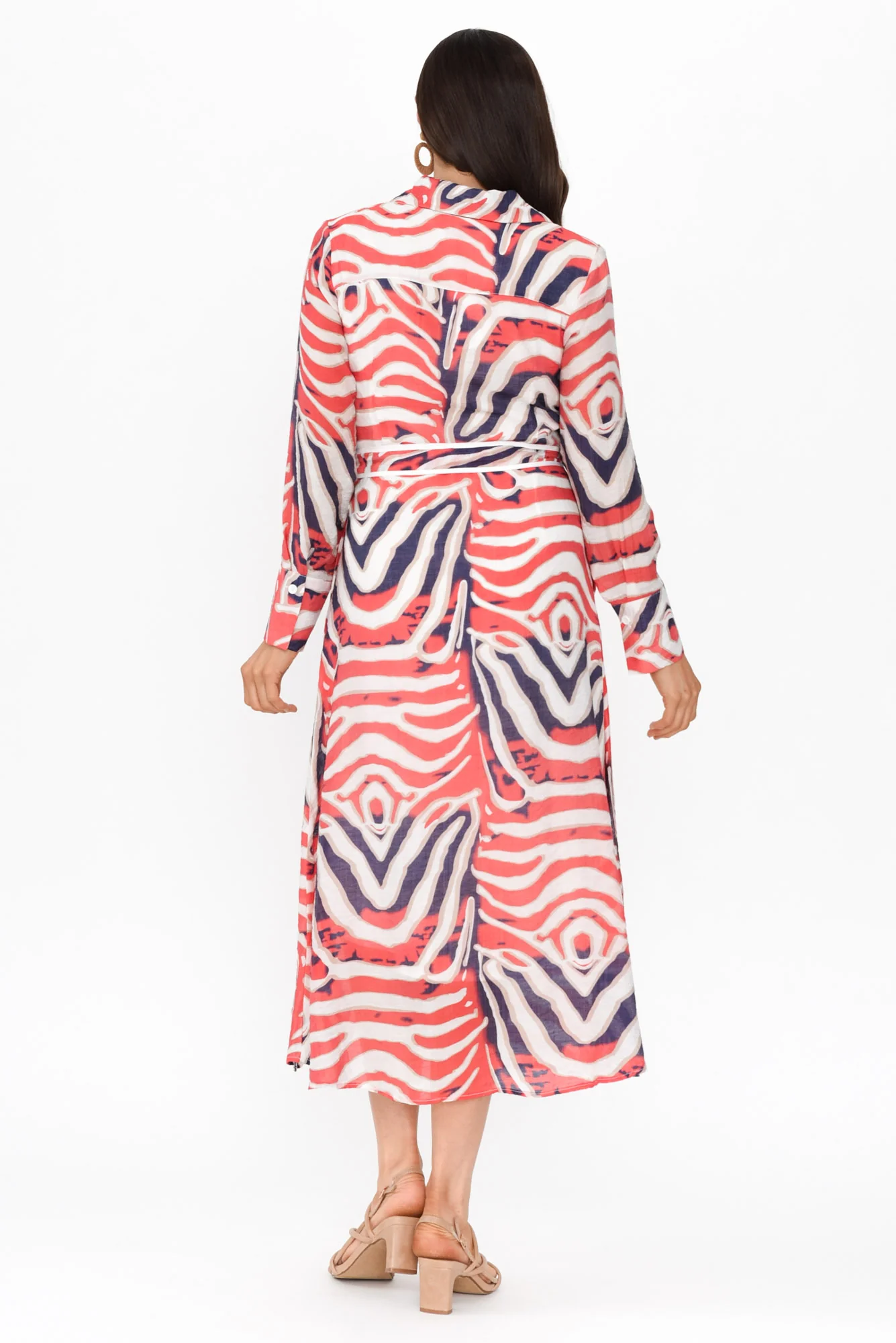 Ganya Orange Animal Cotton Blend Dress