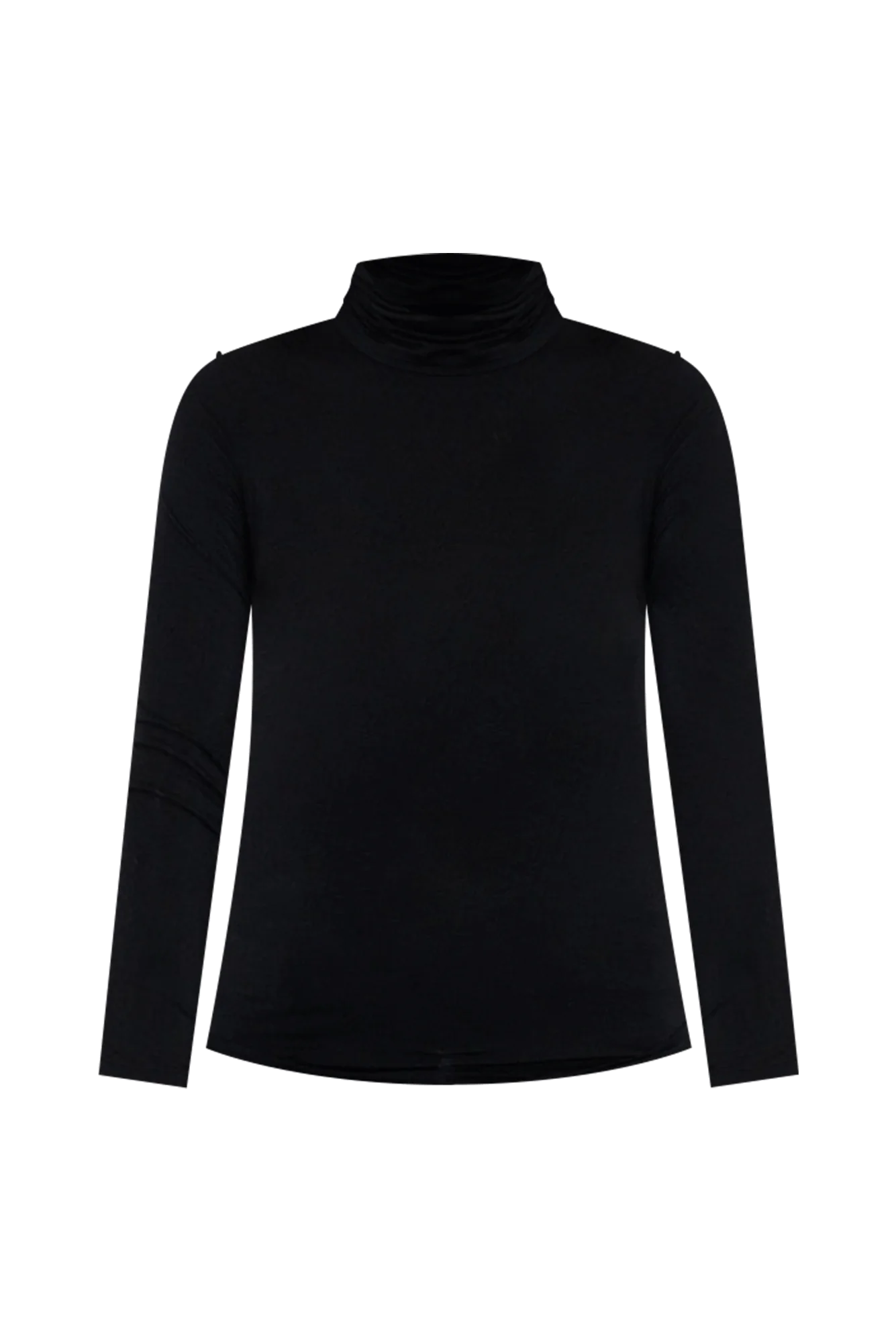 Black Micro Modal Turtleneck Top
