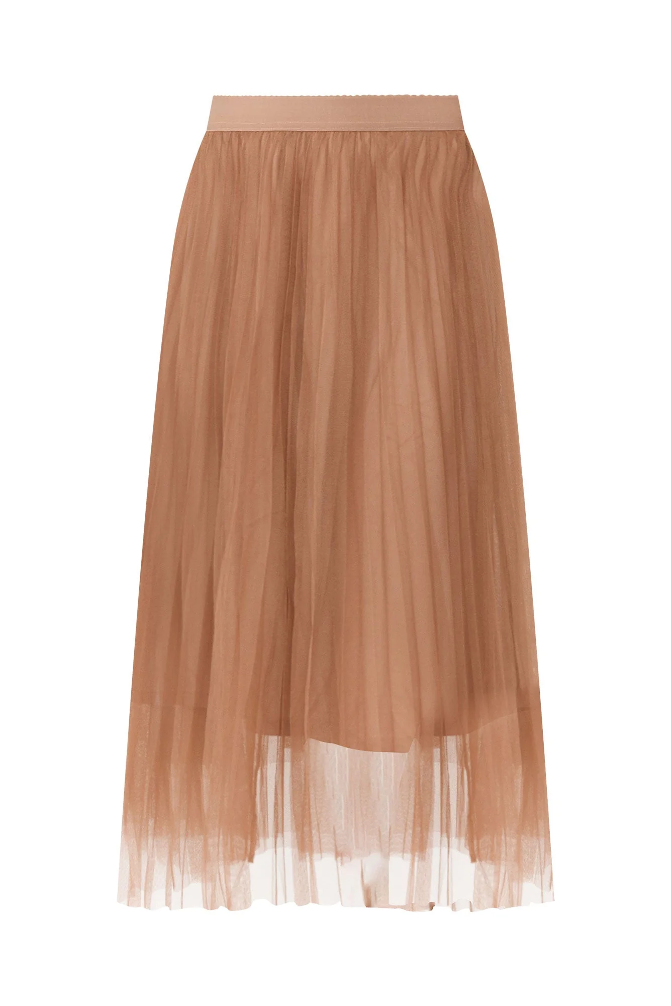 Sway Tan Mesh Midi Skirt