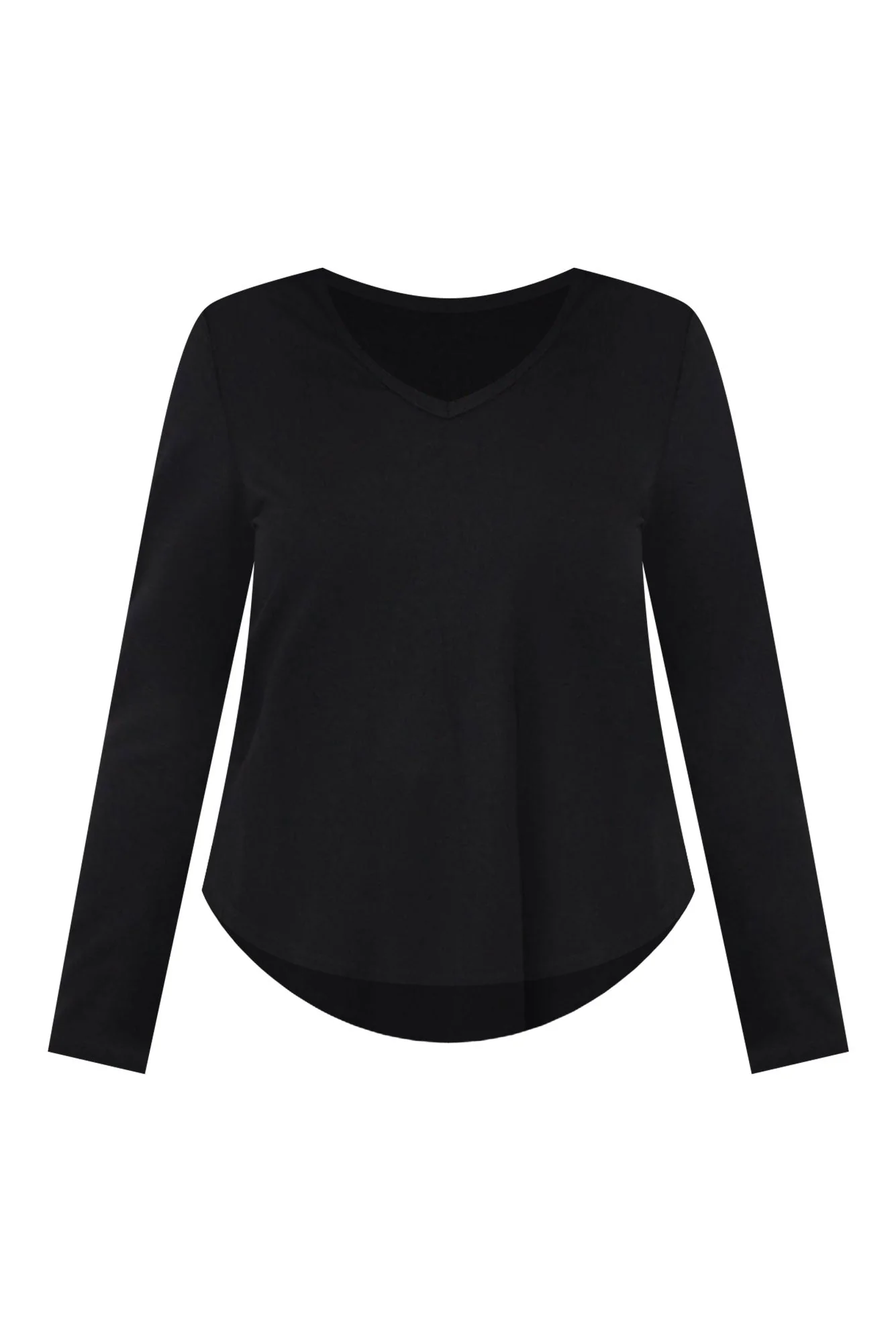 Sia Black Bamboo V Neck Top
