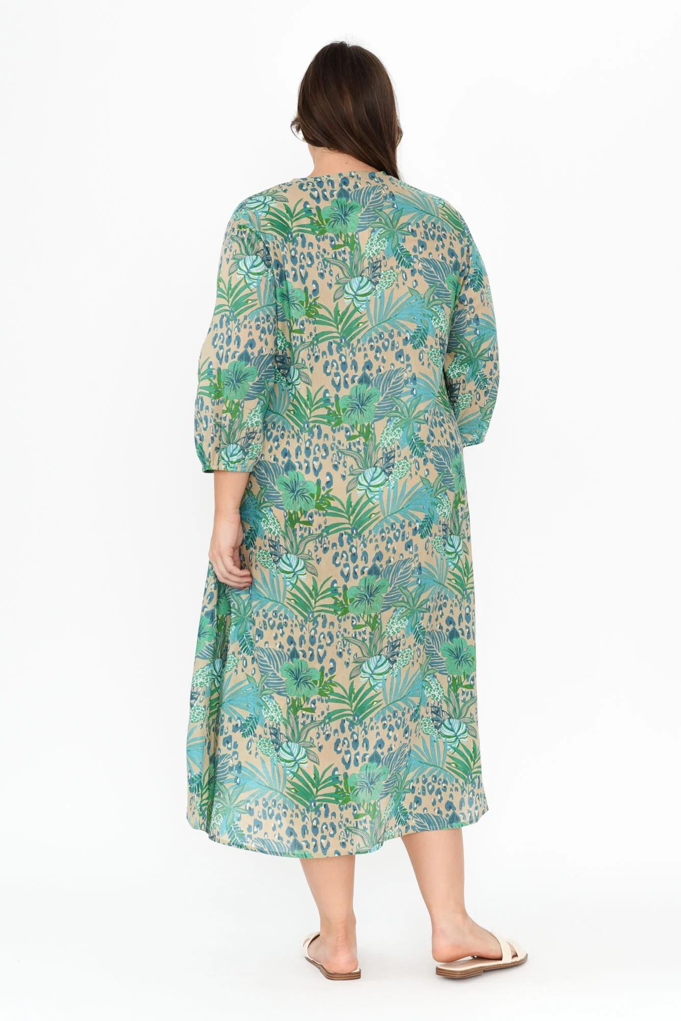 Fria Blue Jungle Cotton Dress