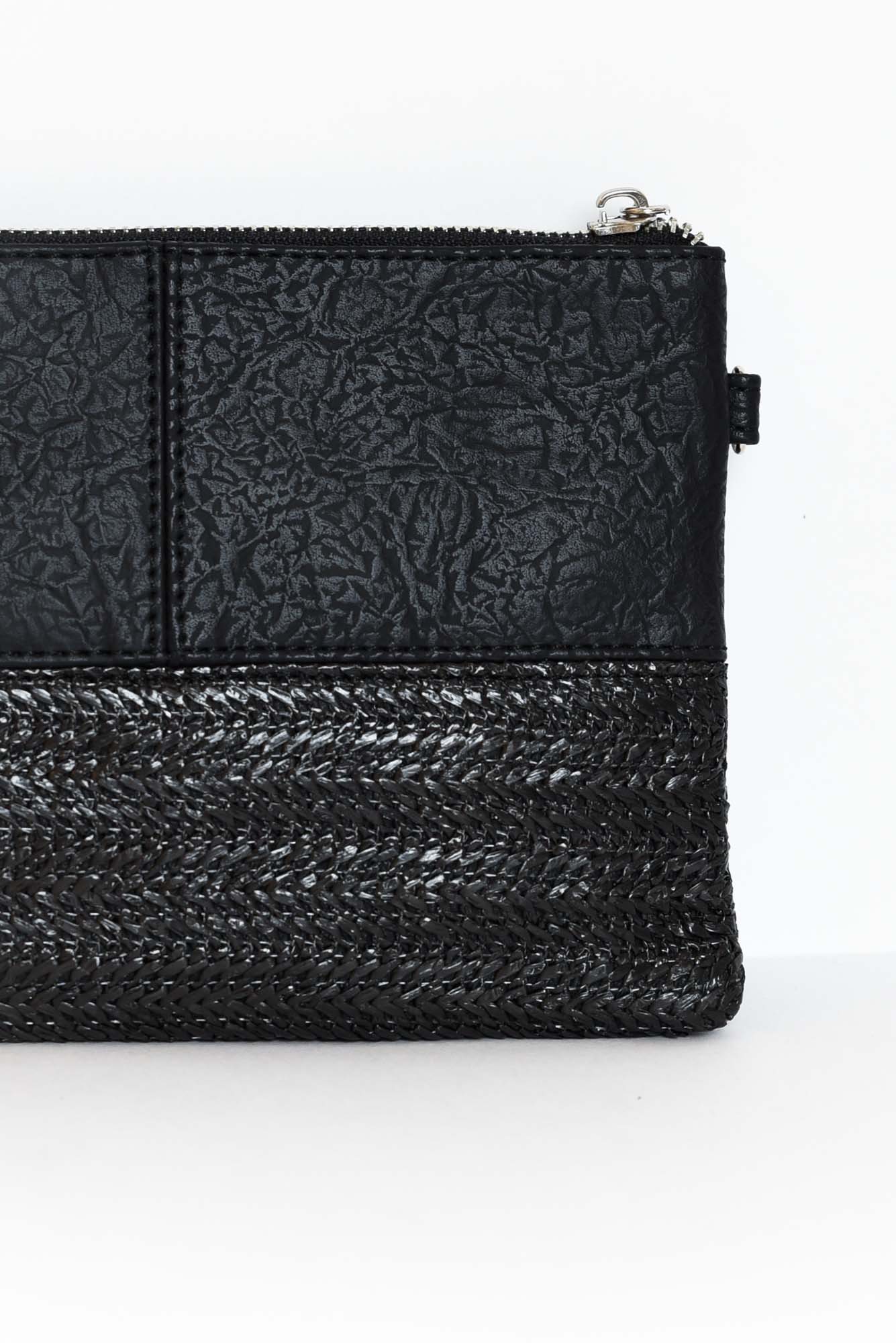 Nala Black Woven Crossbody Bag