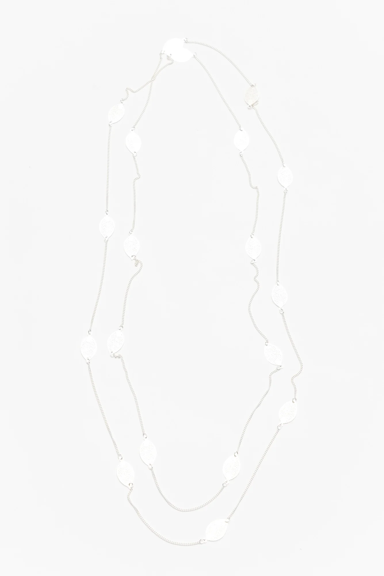 Stem Silver Leaf Fine Chain Necklace