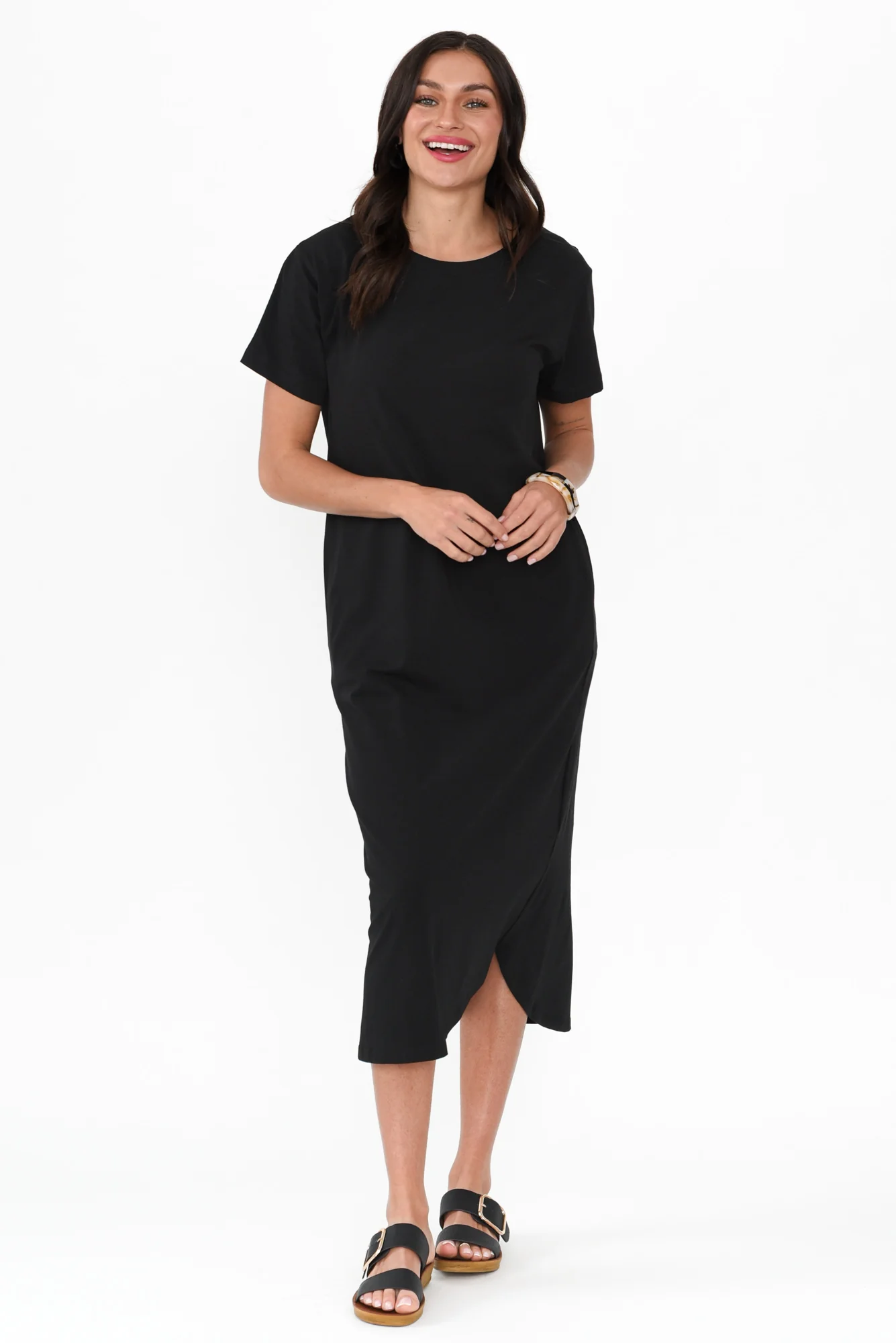 Ottawa Black Cotton Tee Dress