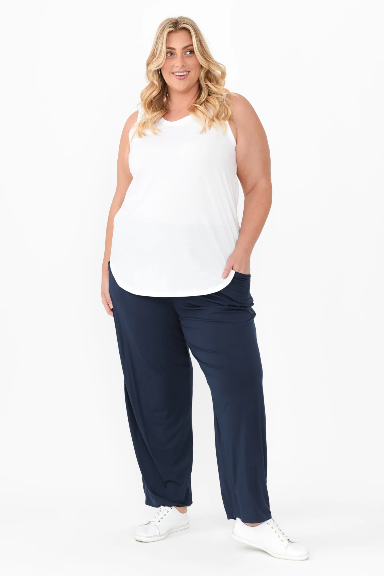 Rosella Navy Bamboo Pants