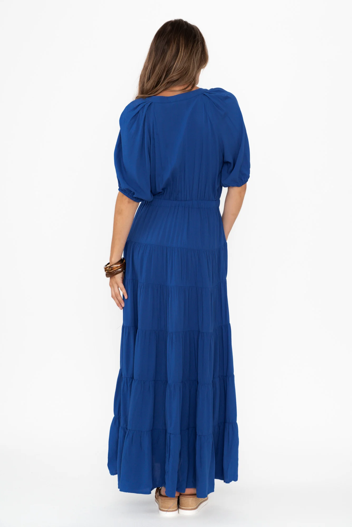 Aleja Cobalt Drawstring Tier Dress